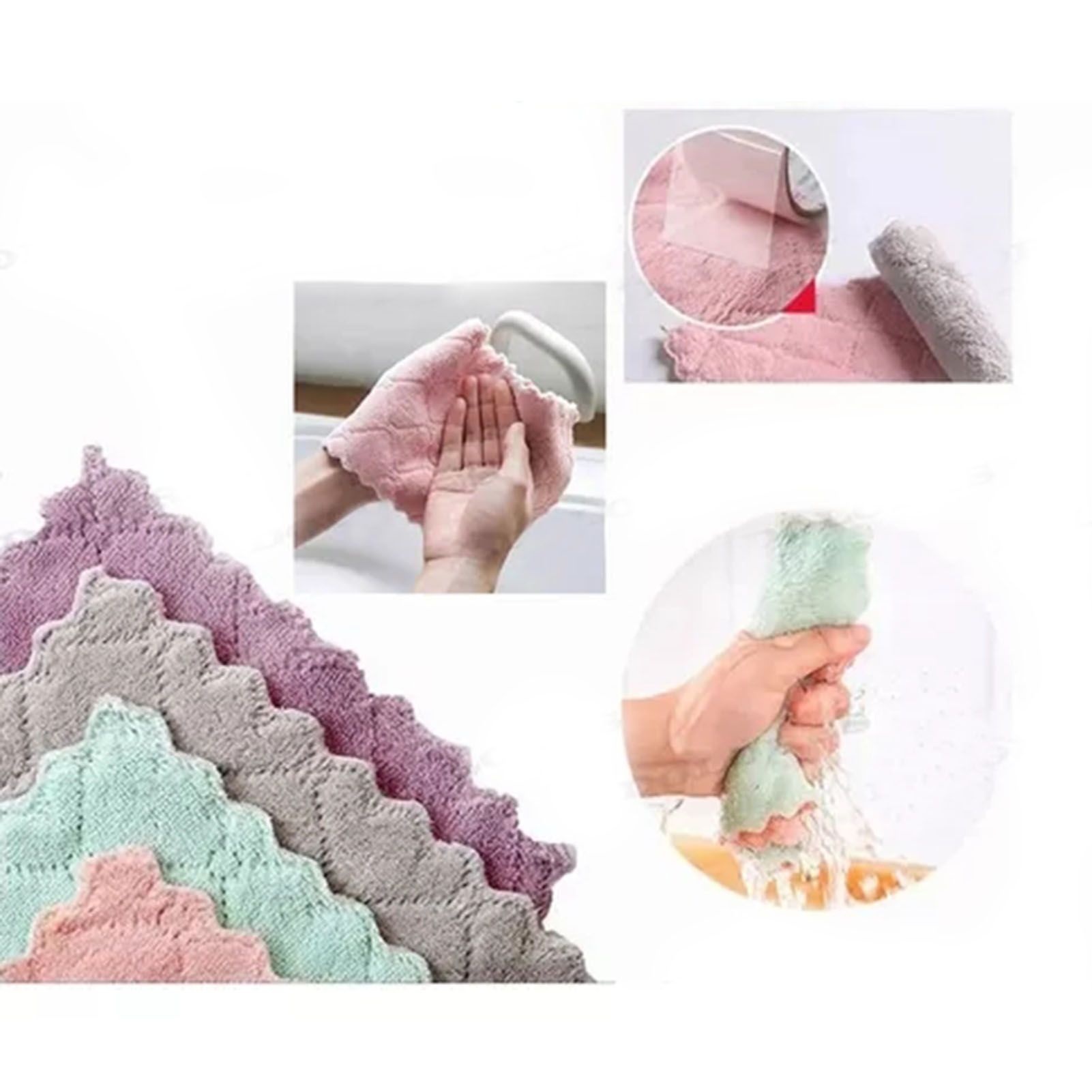 20Pcs Lint Free Kitchen Cleaning Cloth Dish Towels Double Sided Water Absorption Microfiber Dish Cloths - Image 8