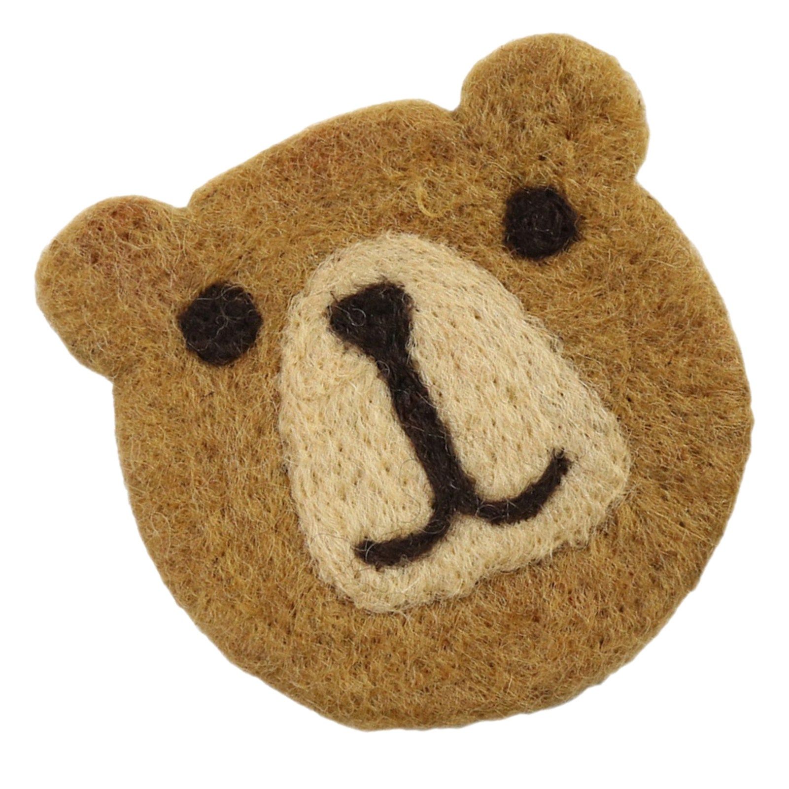 Bear Wool Felt Coaster Cute Soft Insulated Anti Slip Decorative Drink Coaster for Coffee Brown Free Size - Image 4