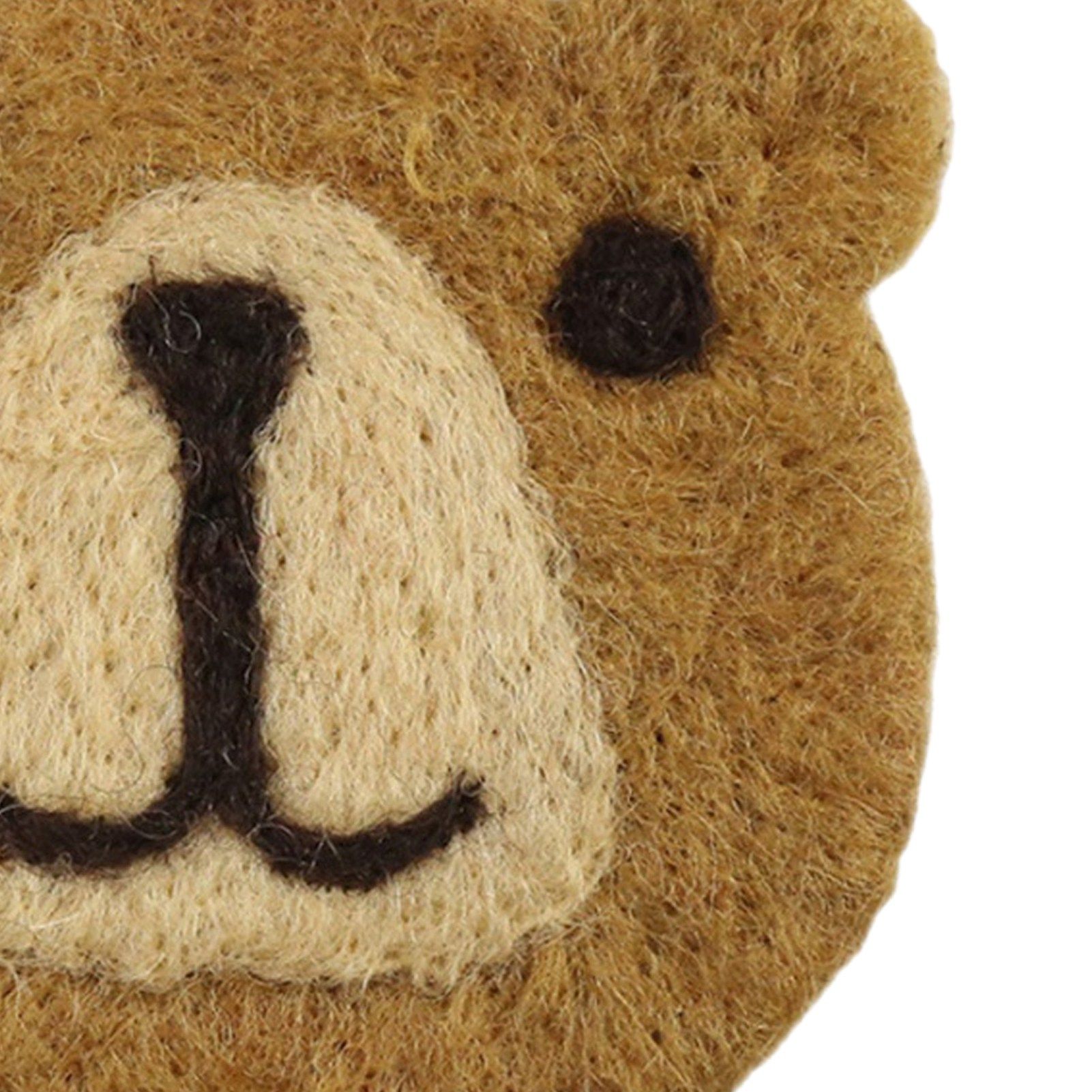 Bear Wool Felt Coaster Cute Soft Insulated Anti Slip Decorative Drink Coaster for Coffee Brown Free Size - Image 7