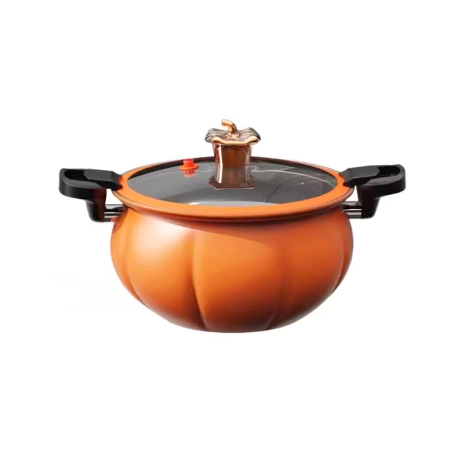 Medical Stone Soup Pot Large Capacity Excellent Sealing Saucepan Anti Scald Silicone Cover Multi Purpose Stockpot Orange 24cm/9.4in - Image 1