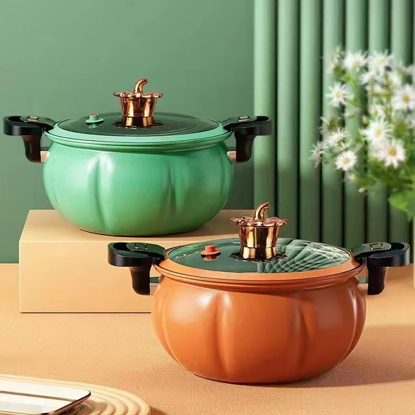 Medical Stone Soup Pot Large Capacity Excellent Sealing Saucepan Anti Scald Silicone Cover Multi Purpose Stockpot Orange 24cm/9.4in - Image 5