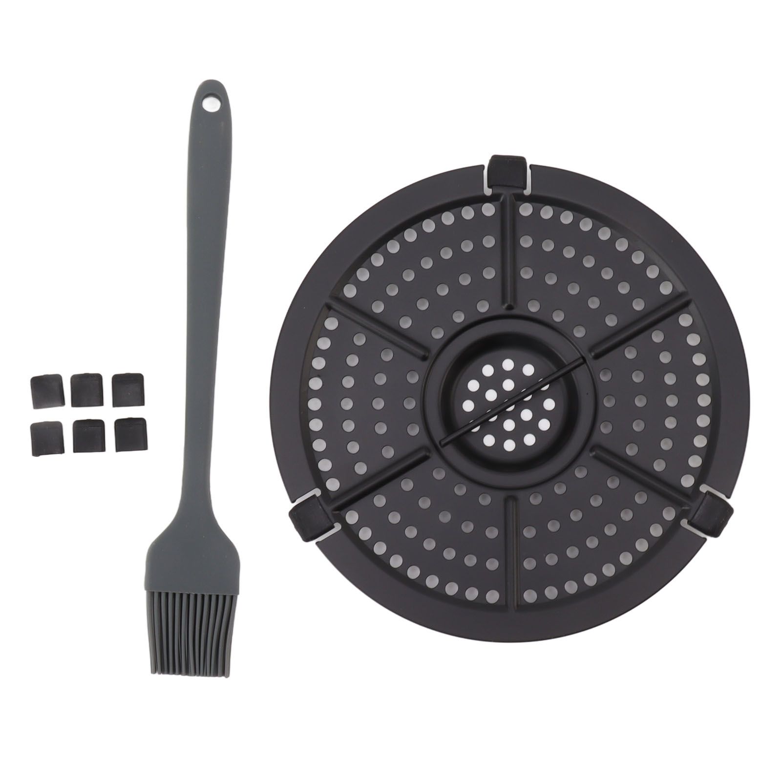 16cm Fryer Replacement Grill Pan Stainless Steel Fryer Grill Pan with Oil Brush for Kitchen - Image 1