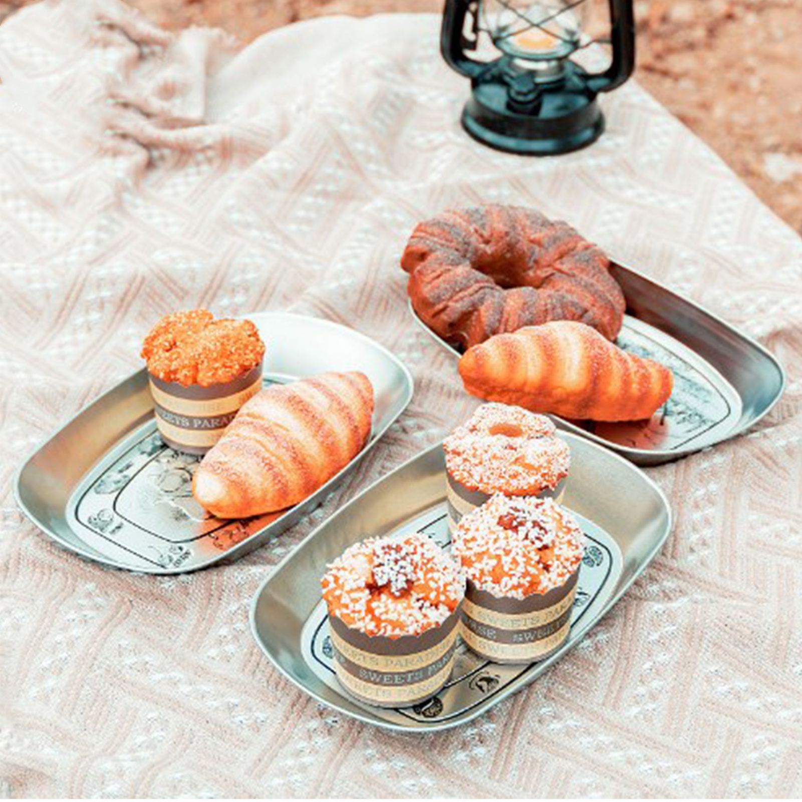 Camping Tinplate Outdoor Dinner Plate Multifunctional Kitchenware European Cutlery Portable Picnic Bowl Harvest Pattern - Image 4