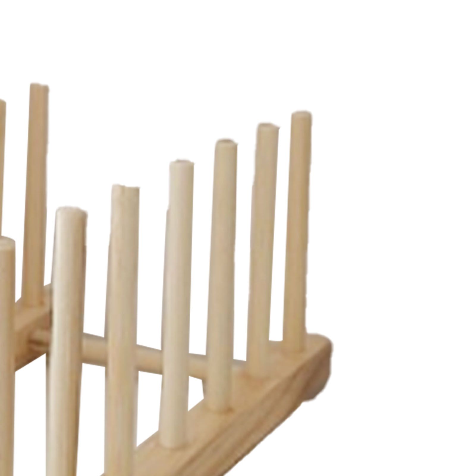 Vertical Wooden Dish Drying Rack 6 Grids Pine Wood Dish Drying Rack with Stable Base for Cups Cutting Boards - Image 5