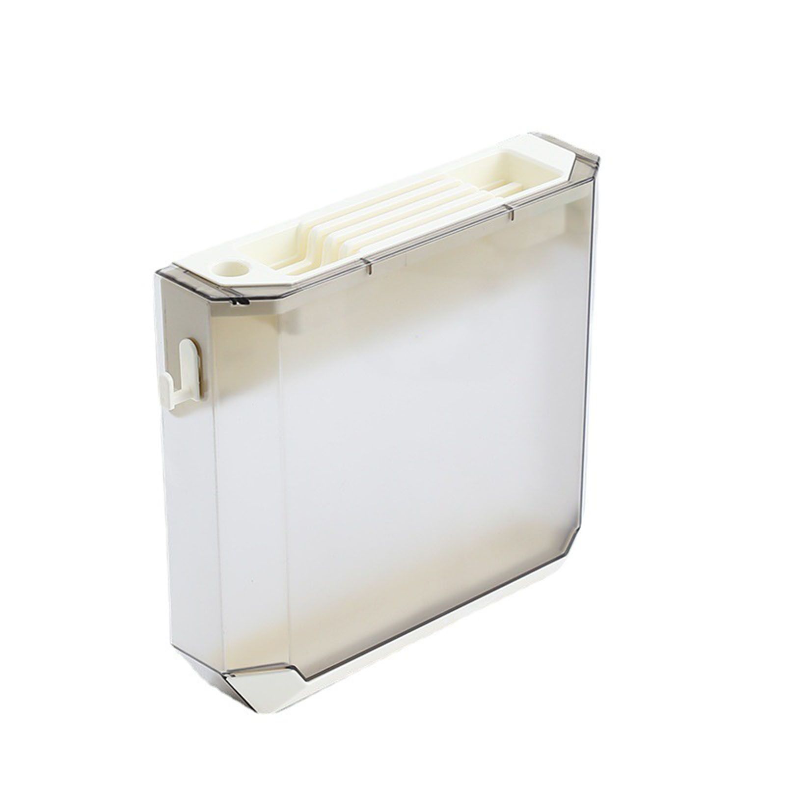 Kitchen Knife Holder Transparent PET Wall Mounted Storage Block Tools Hanging Rack Holder Shelf Gray - Image 1