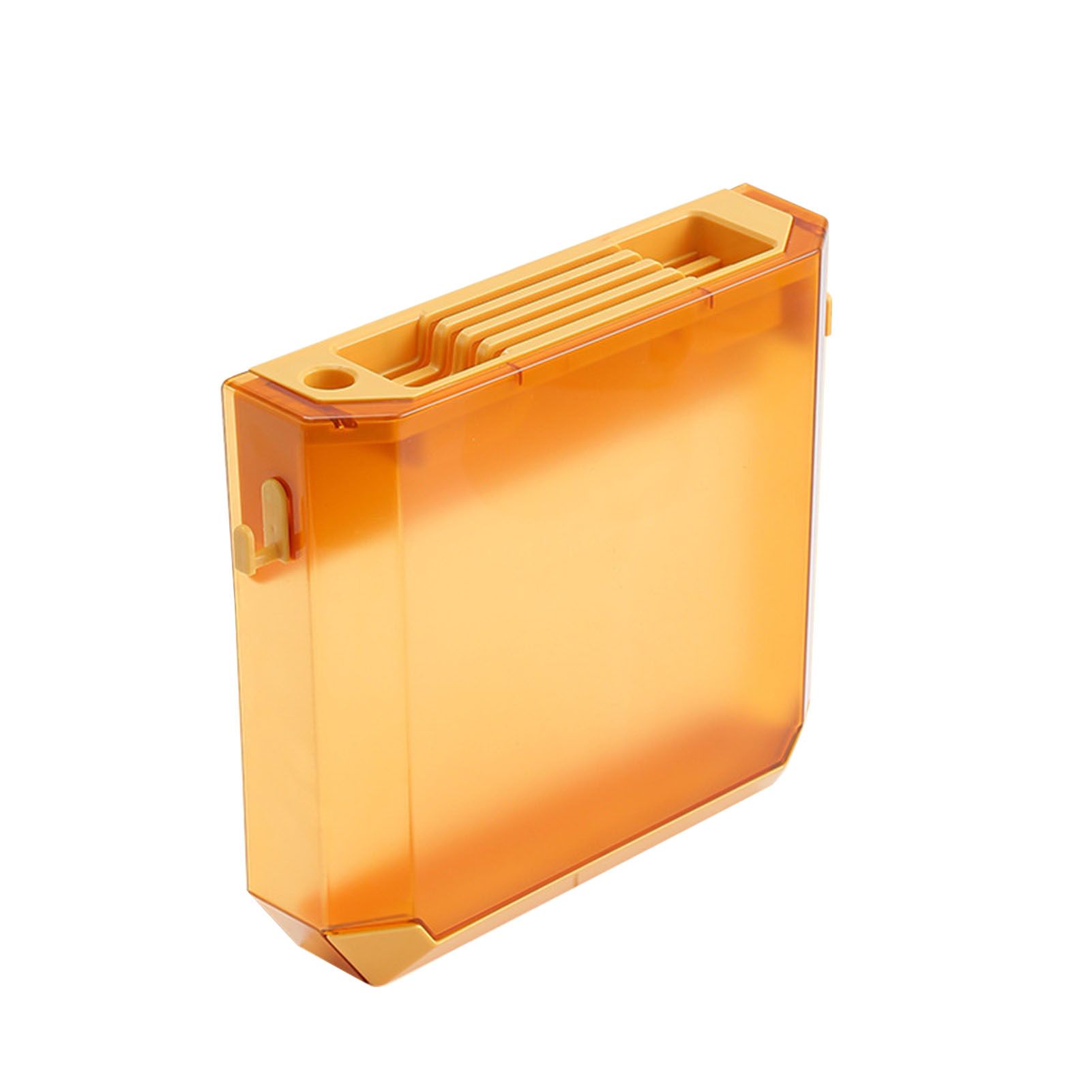 Kitchen Knife Holder Transparent PET Wall Mounted Storage Block Tools Hanging Rack Holder Shelf Yellow - Image 1