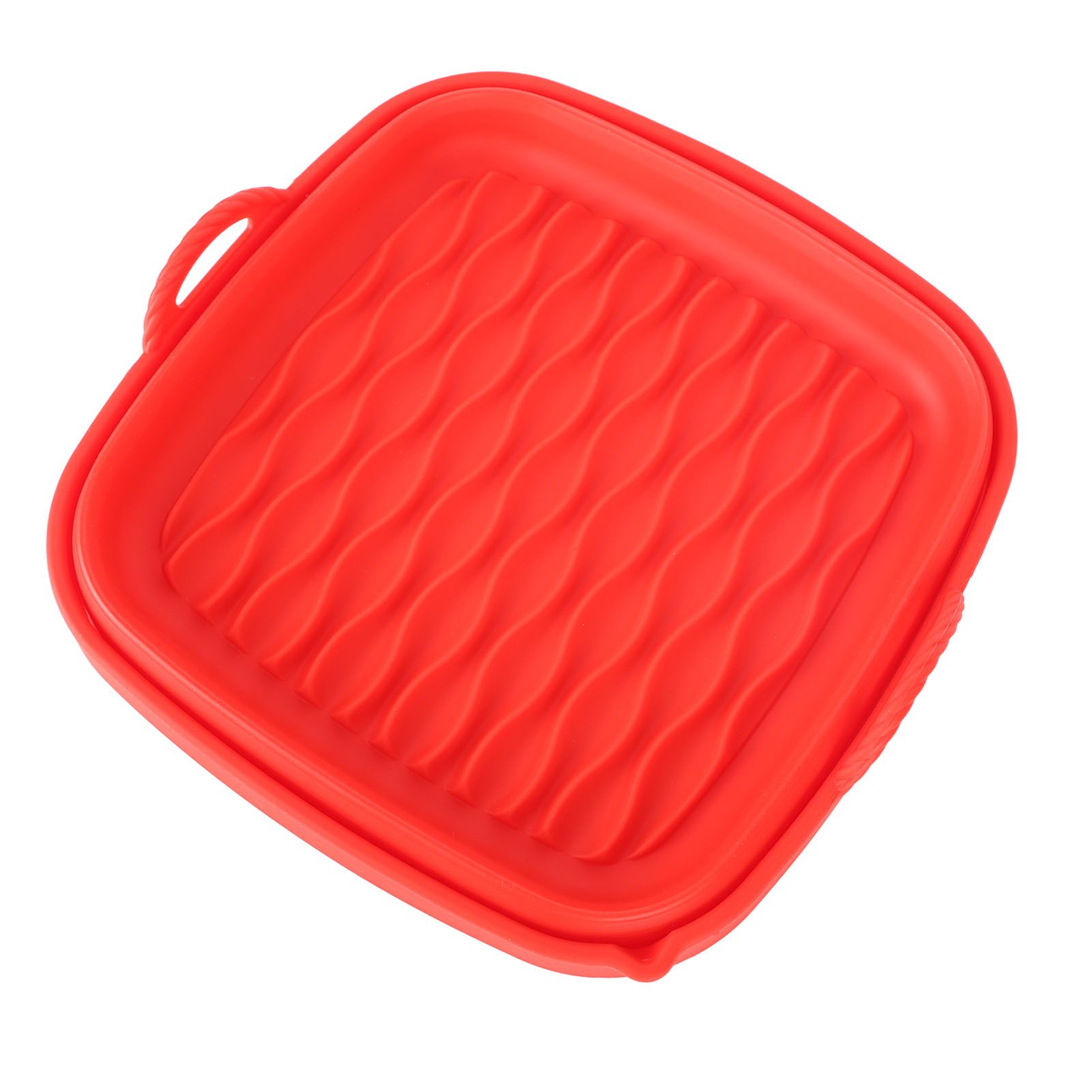 Reusable Fryer Liners Wave Grain Square Fryer Silicone Basket for Home Baking Camping Barbecuing Red - Image 4