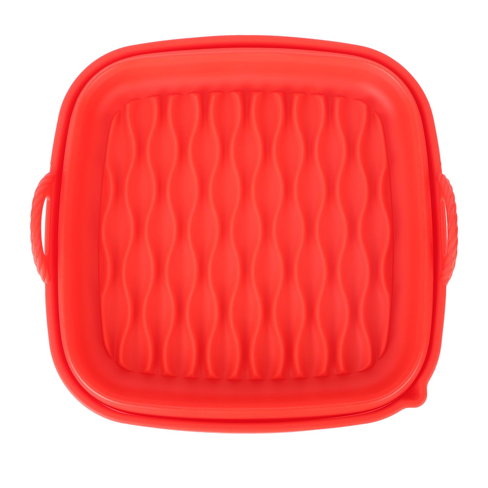 Reusable Fryer Liners Wave Grain Square Fryer Silicone Basket for Home Baking Camping Barbecuing Red - Image 5