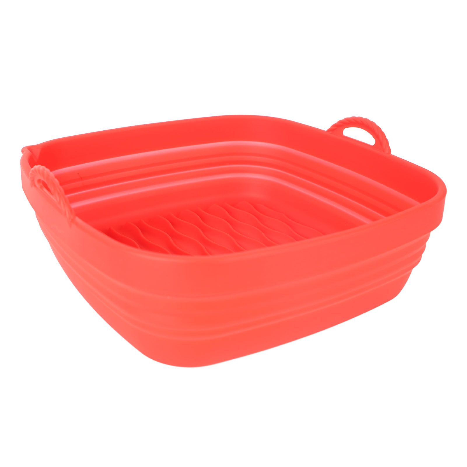 Reusable Fryer Liners Wave Grain Square Fryer Silicone Basket for Home Baking Camping Barbecuing Red - Image 7
