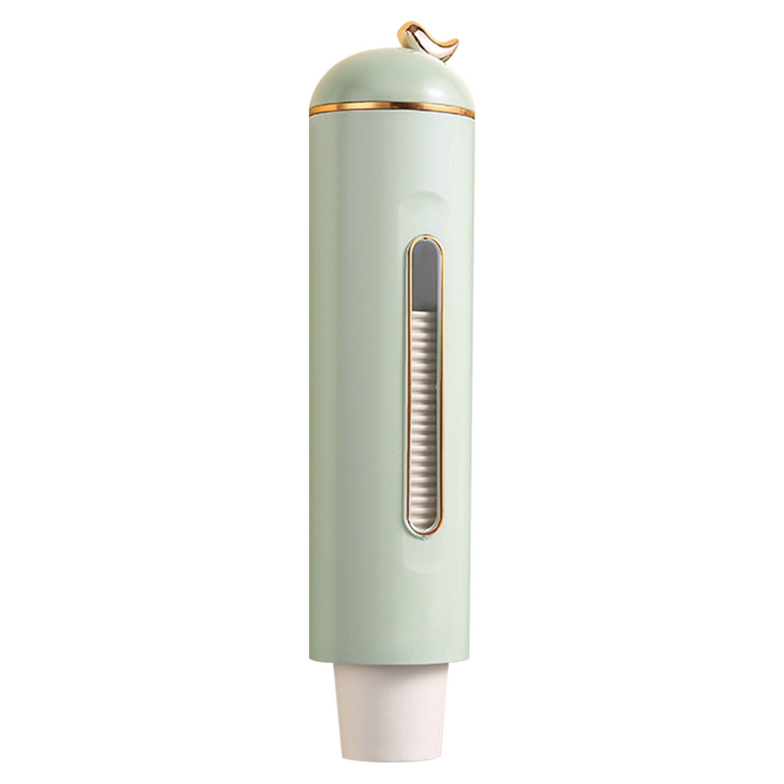 Paper Cup Dispenser Wall Mounted Pull Type Water Cup Holder Dispenser with Transparent Window for Home Kitchen Office Grass Green - Image 1