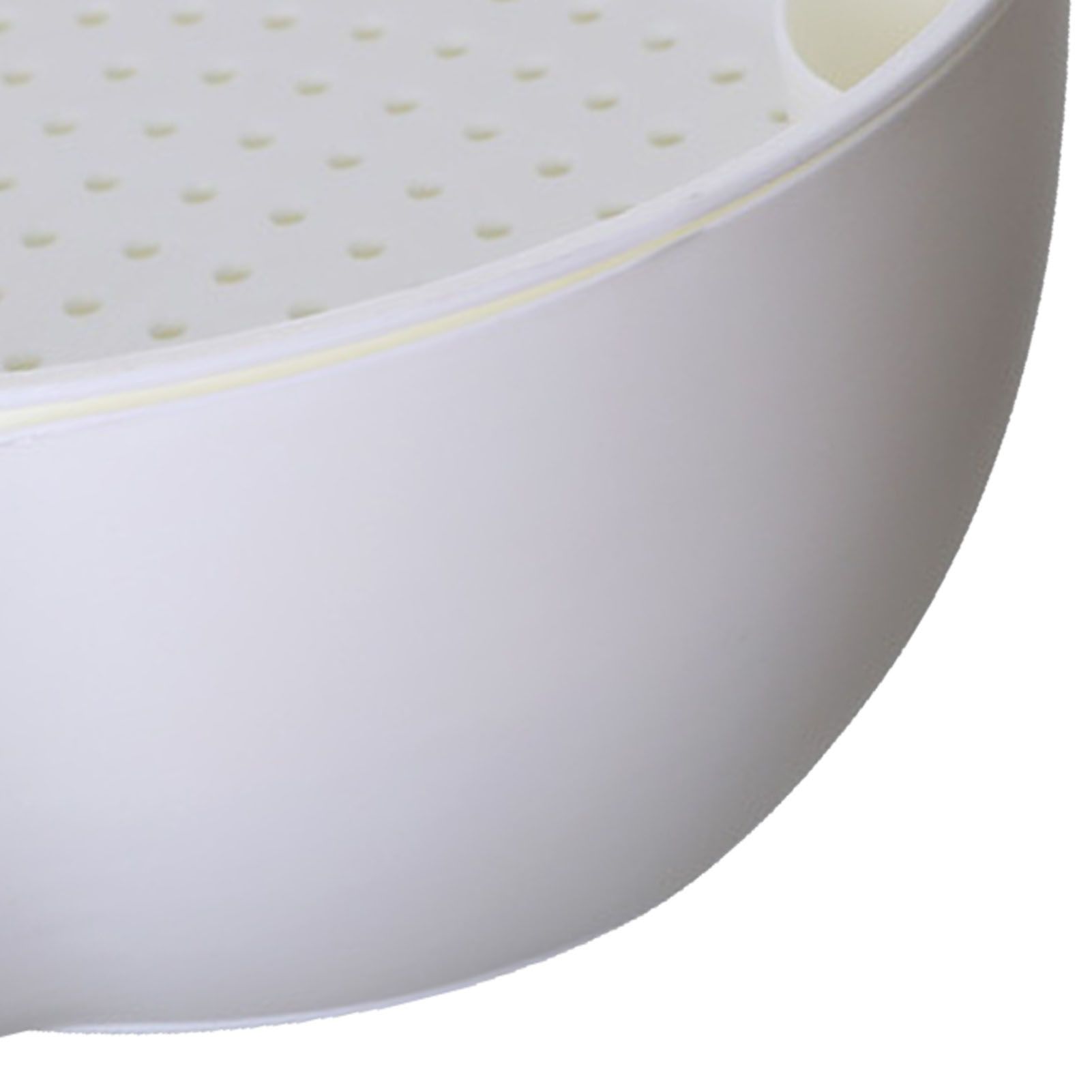 Strainer Bowl 2 Layer Fruit Colander Basket Plastic with Phone Bracket for Kitchen Food White - Image 8
