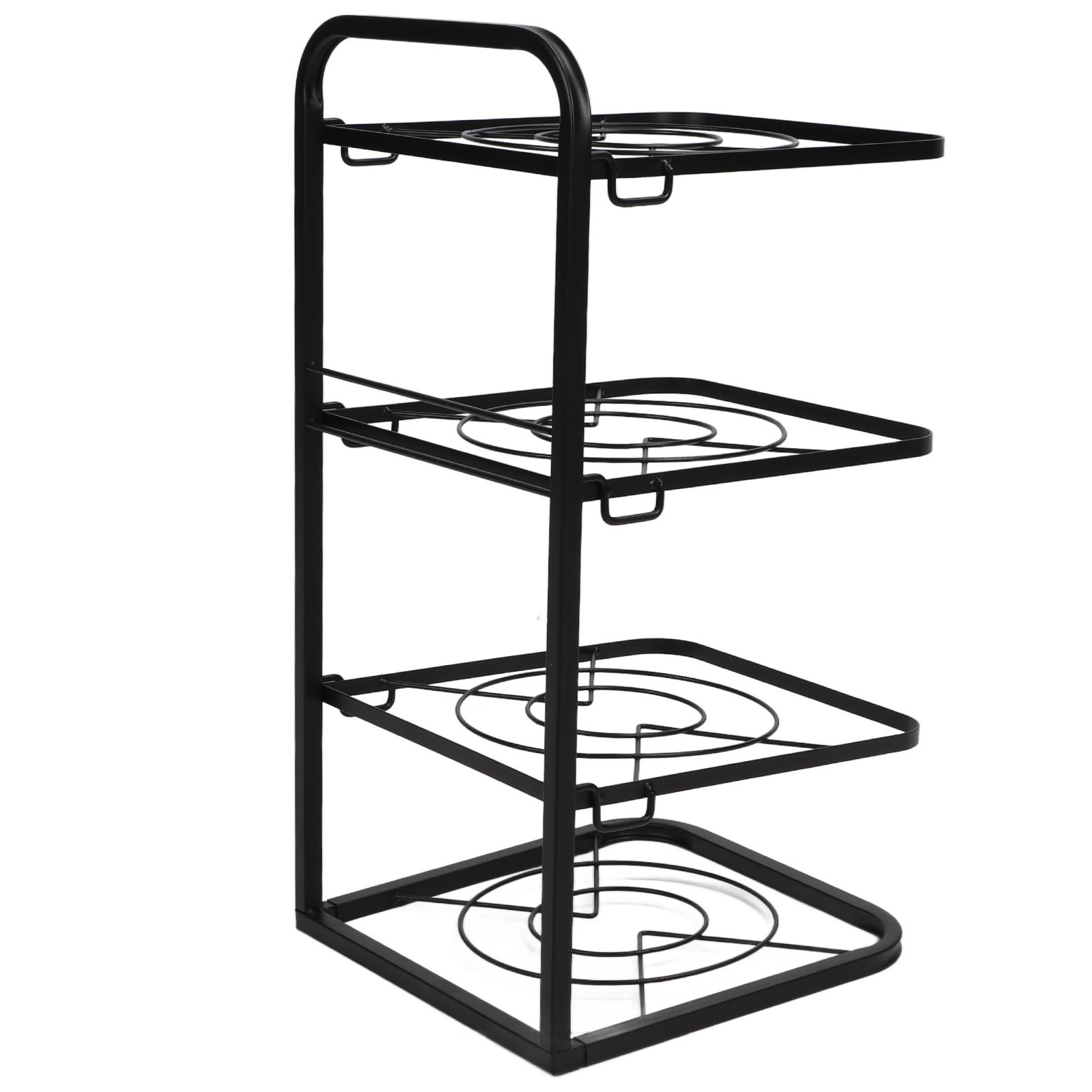 Kitchen Pots Organizer 4 Tiers Adjustable Height Space Saving Pan Rack for Under Sink Cabinet Countertop - Image 2