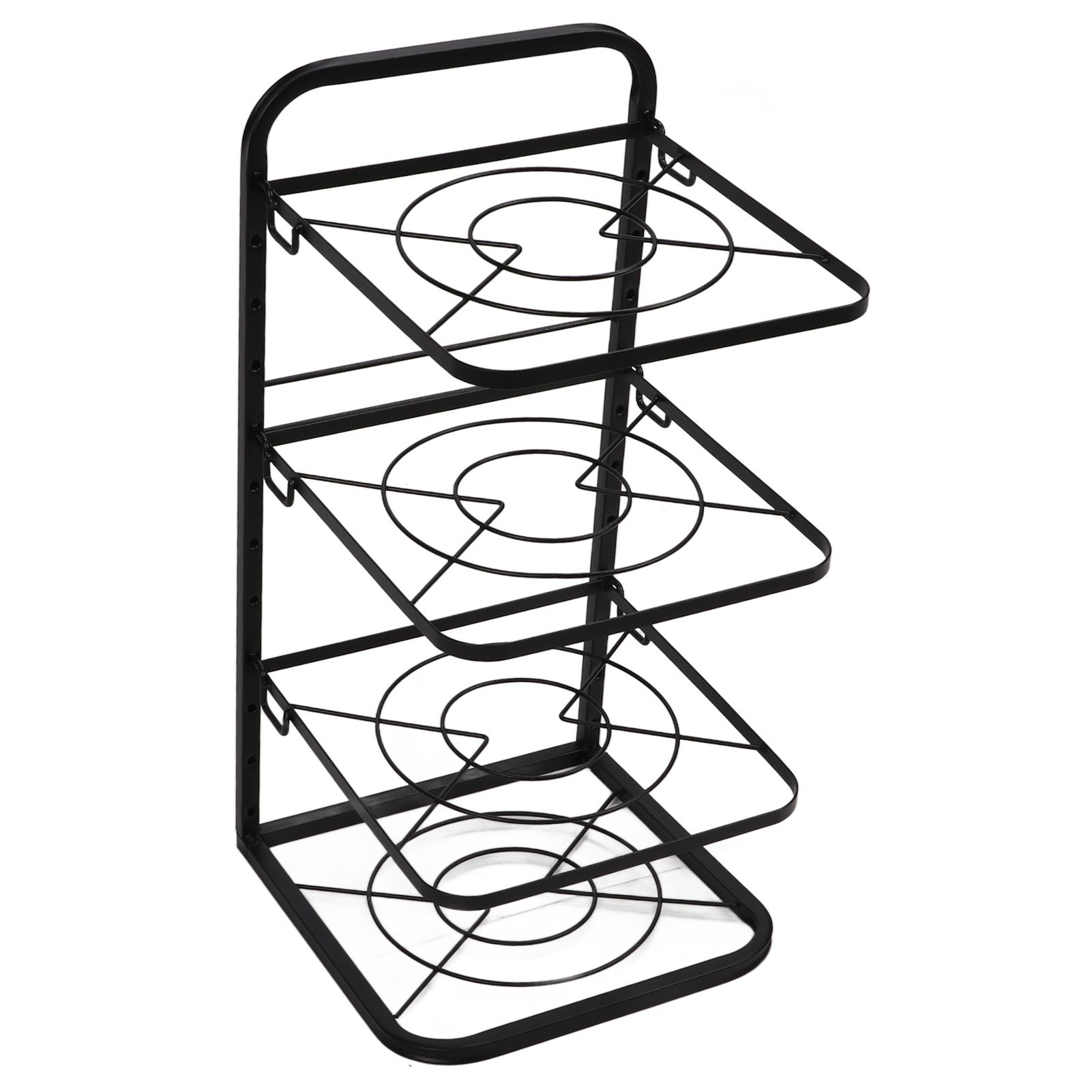 Kitchen Pots Organizer 4 Tiers Adjustable Height Space Saving Pan Rack for Under Sink Cabinet Countertop - Image 3