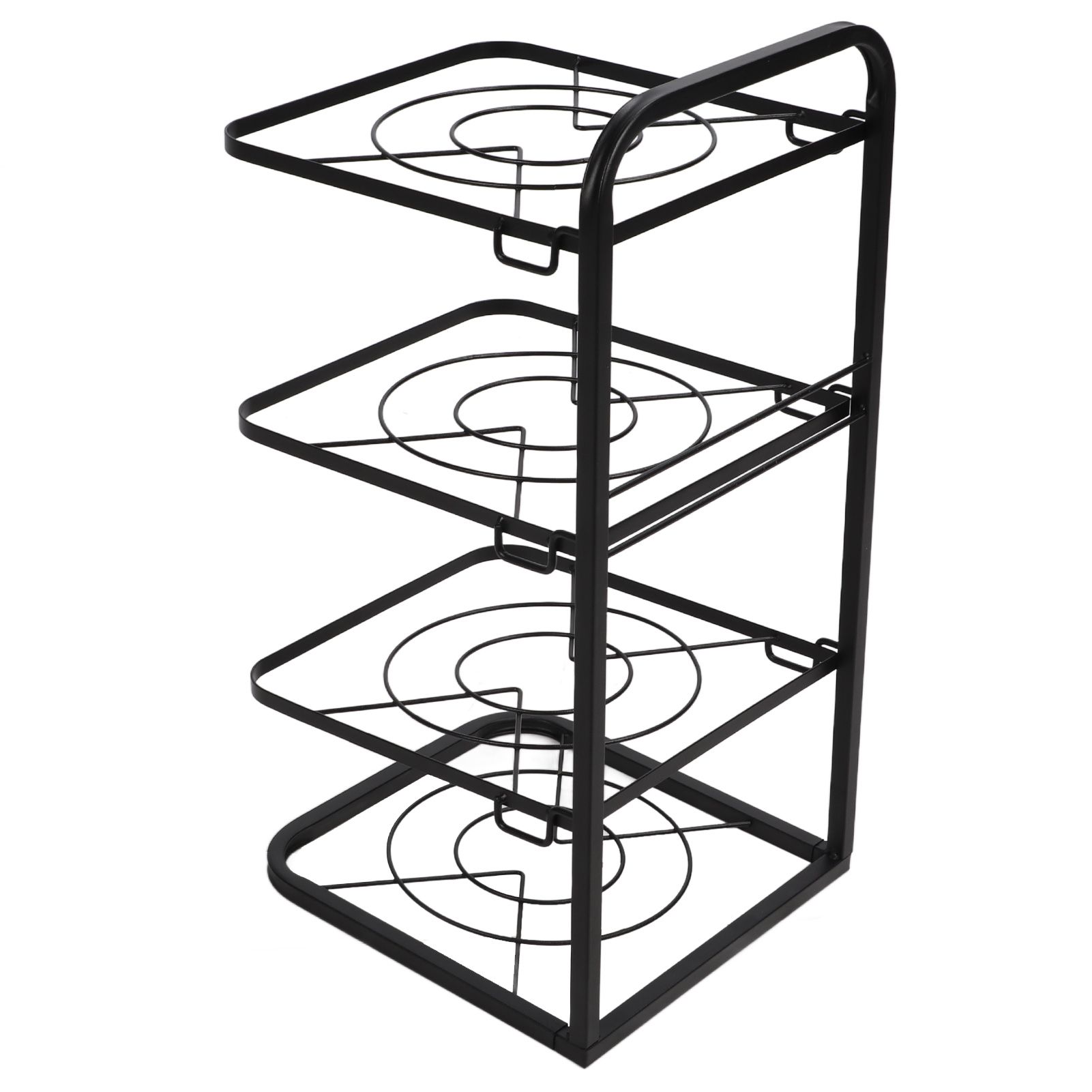 Kitchen Pots Organizer 4 Tiers Adjustable Height Space Saving Pan Rack for Under Sink Cabinet Countertop - Image 4
