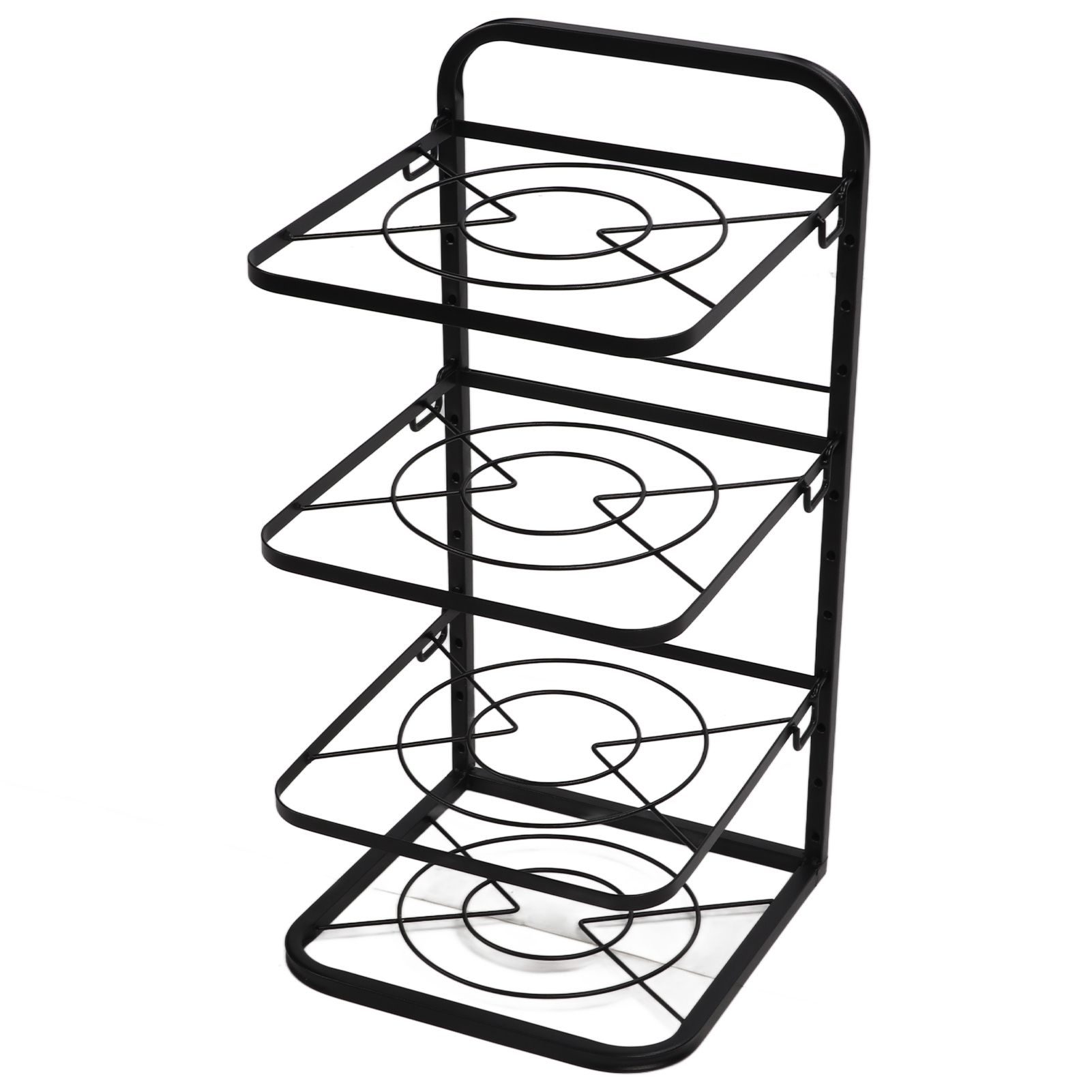 Kitchen Pots Organizer 4 Tiers Adjustable Height Space Saving Pan Rack for Under Sink Cabinet Countertop - Image 5