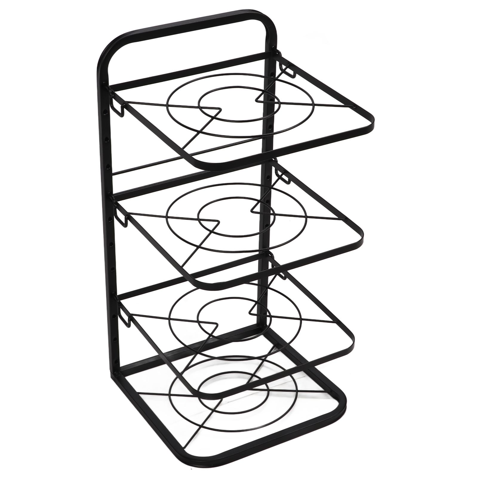 Kitchen Pots Organizer 4 Tiers Adjustable Height Space Saving Pan Rack for Under Sink Cabinet Countertop - Image 6