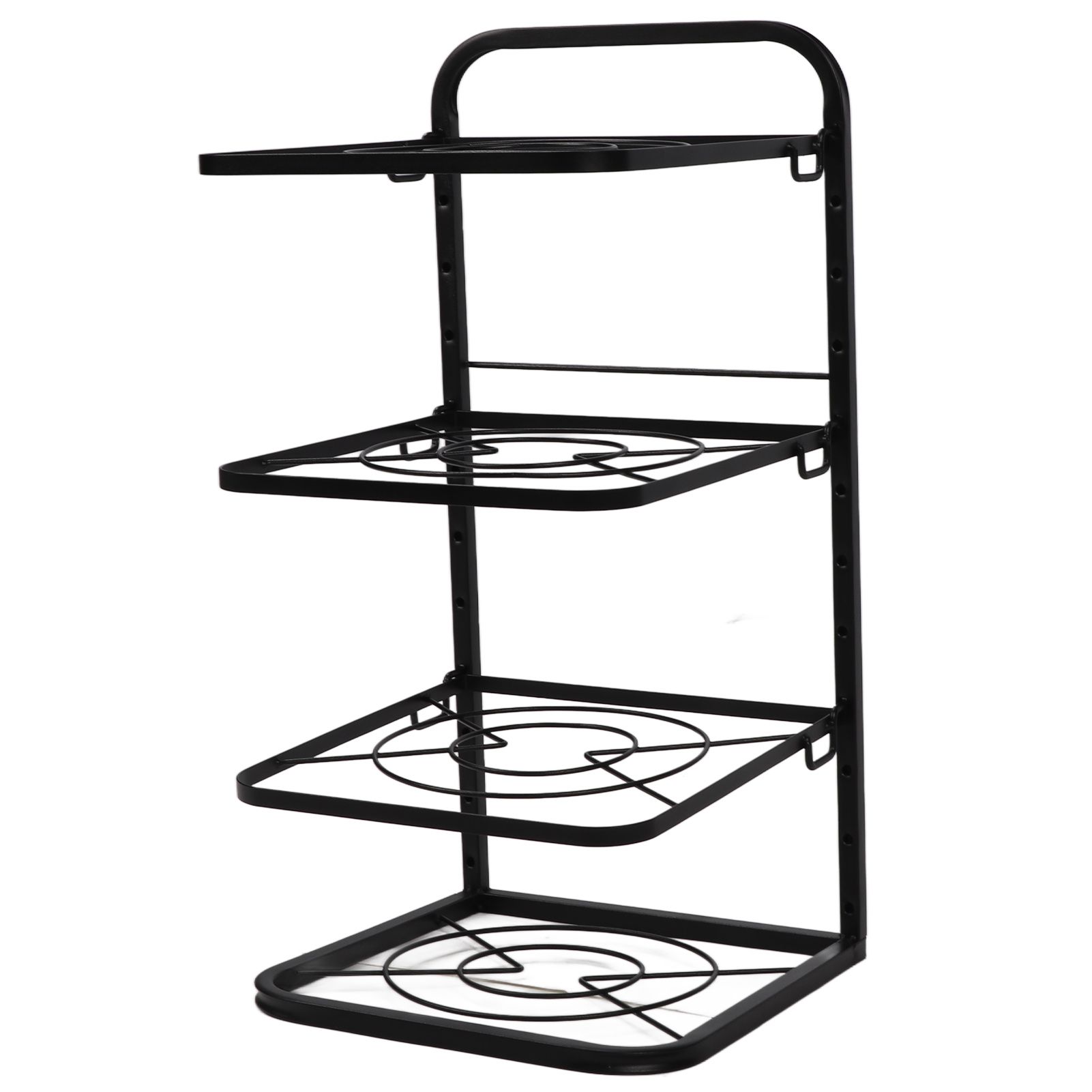 Kitchen Pots Organizer 4 Tiers Adjustable Height Space Saving Pan Rack for Under Sink Cabinet Countertop - Image 8
