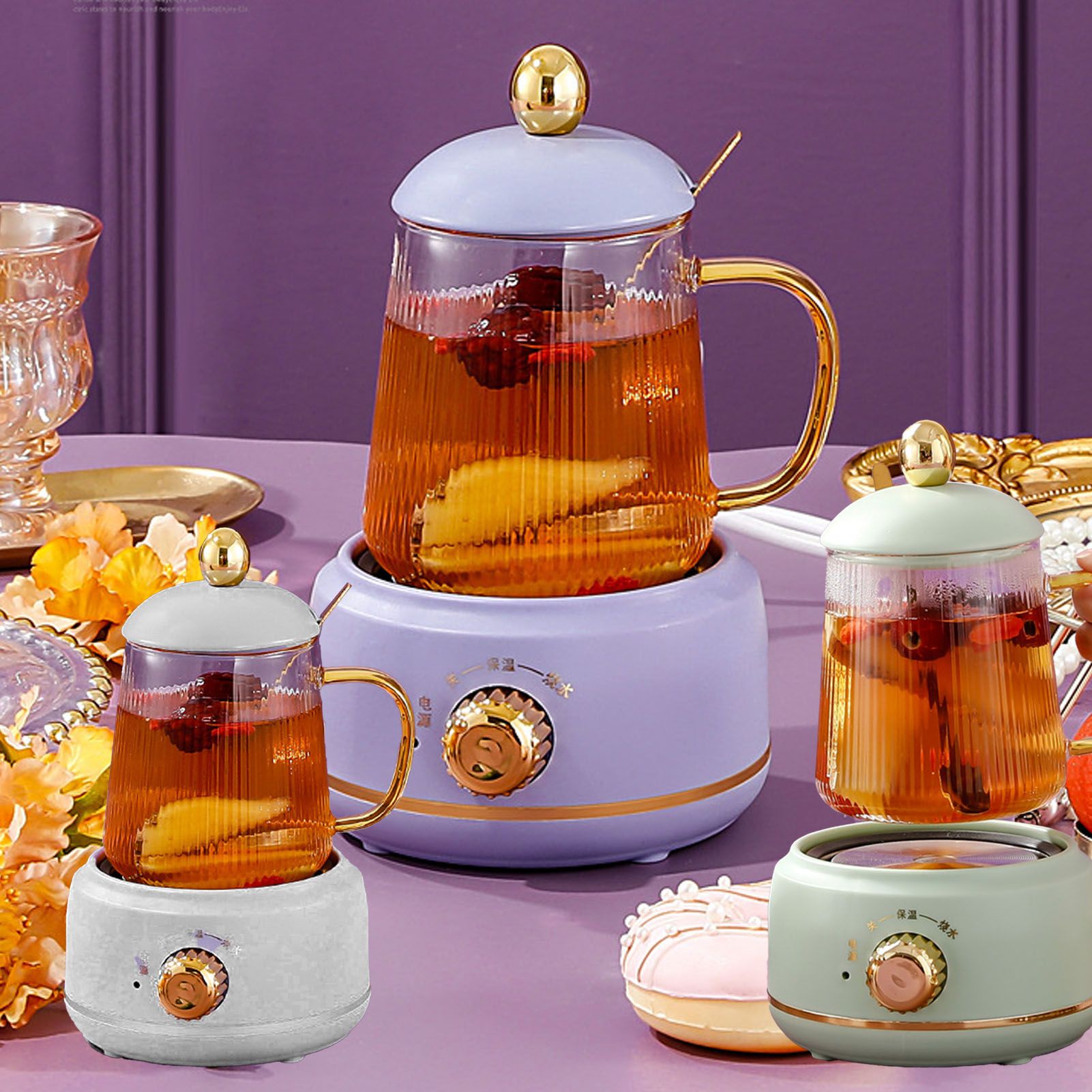 Portable Electric Kettle Stew Cup 450ML Health Cup Mini Slow Cooker Kettle Office Flower Teapot Split Tea Boiler AU Plug 220V - Image 6