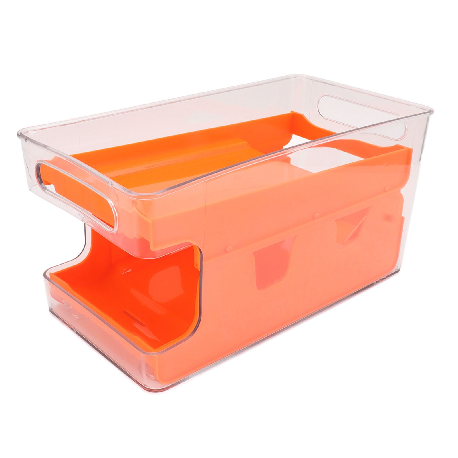 2 Tier Soda Can Rack Beverage Can Can Storage Holder Can Holder for Pantry Refrigerator Orange - Image 2
