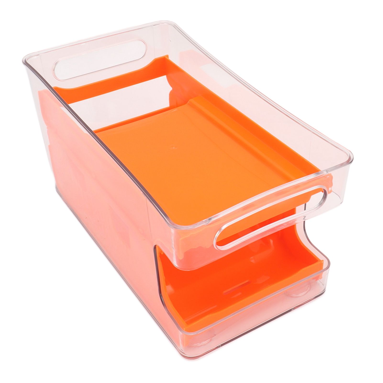 2 Tier Soda Can Rack Beverage Can Can Storage Holder Can Holder for Pantry Refrigerator Orange - Image 3