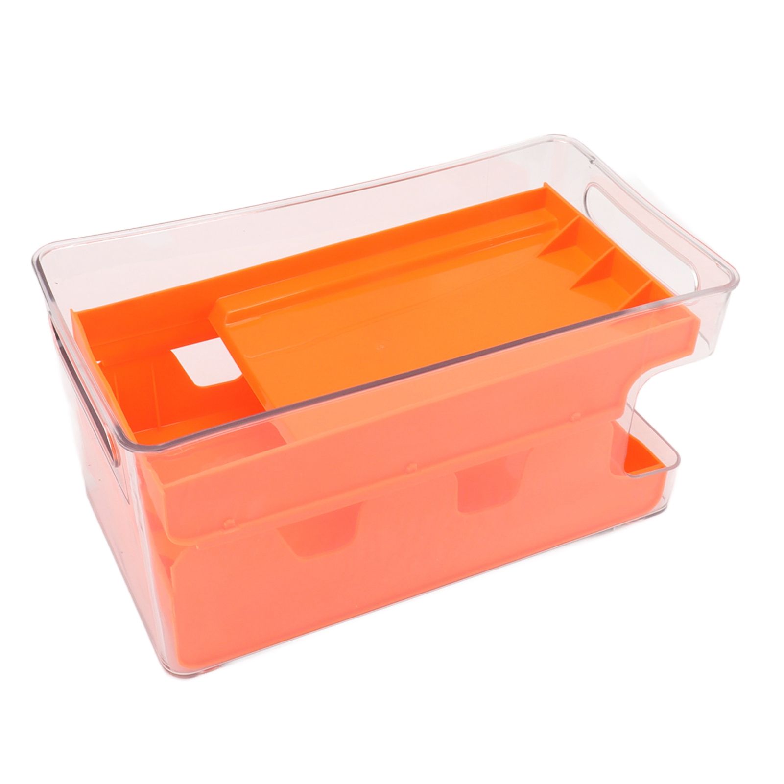 2 Tier Soda Can Rack Beverage Can Can Storage Holder Can Holder for Pantry Refrigerator Orange - Image 5