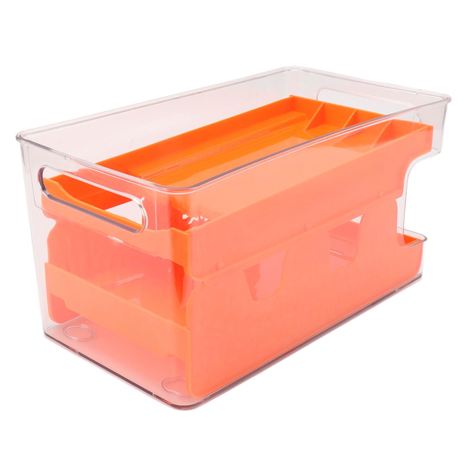 2 Tier Soda Can Rack Beverage Can Can Storage Holder Can Holder for Pantry Refrigerator Orange - Image 7