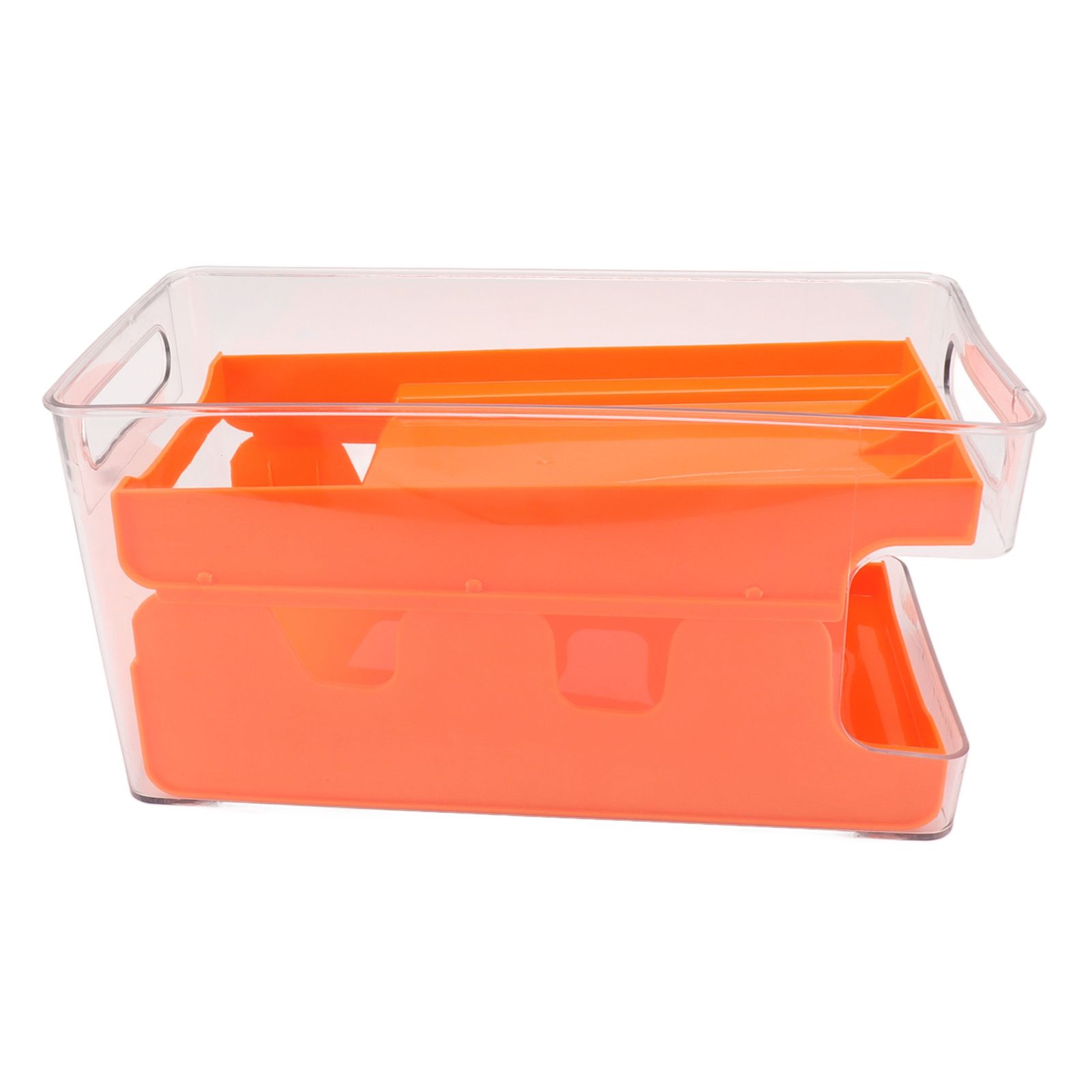 2 Tier Soda Can Rack Beverage Can Can Storage Holder Can Holder for Pantry Refrigerator Orange - Image 8