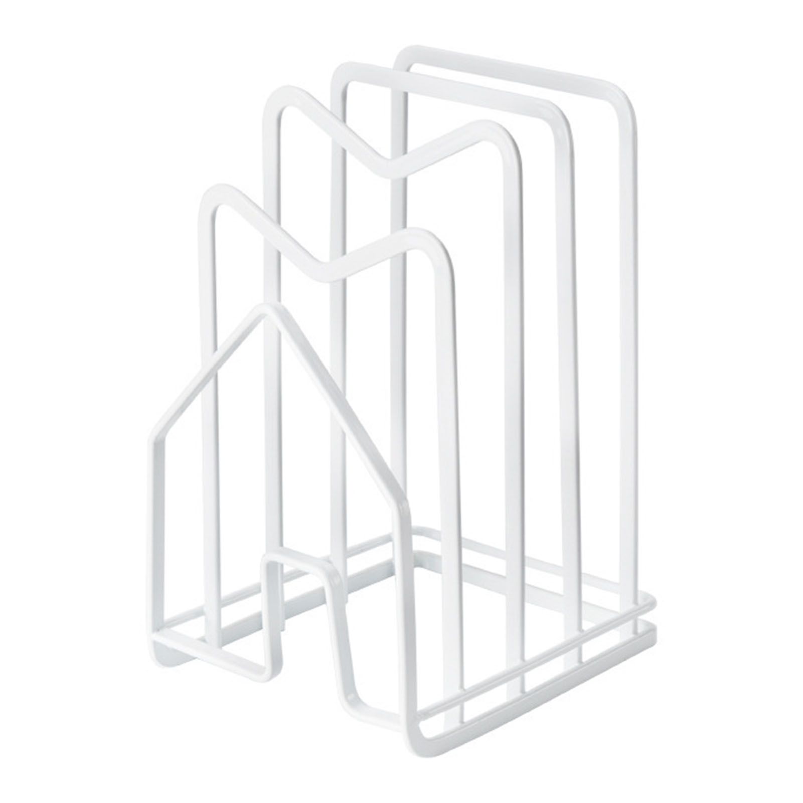 Chopping Board Storage Rack Multifunctional Pot Pan Lid Stand Holder Iron Good Ventilation Kitchen Countertop Organizer White Standard - Image 1