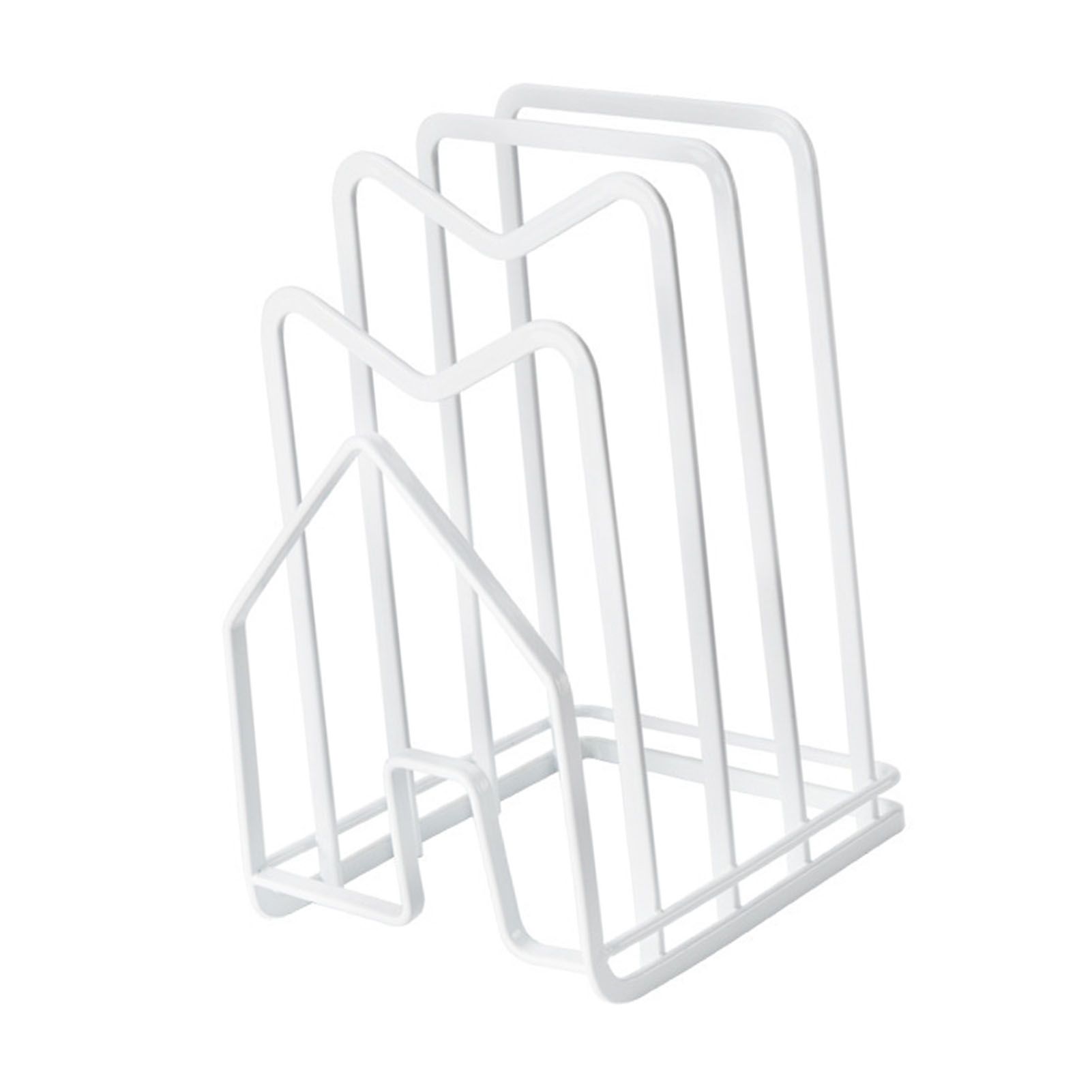 Chopping Board Storage Rack Multifunctional Pot Pan Lid Stand Holder Iron Good Ventilation Kitchen Countertop Organizer White Standard - Image 2