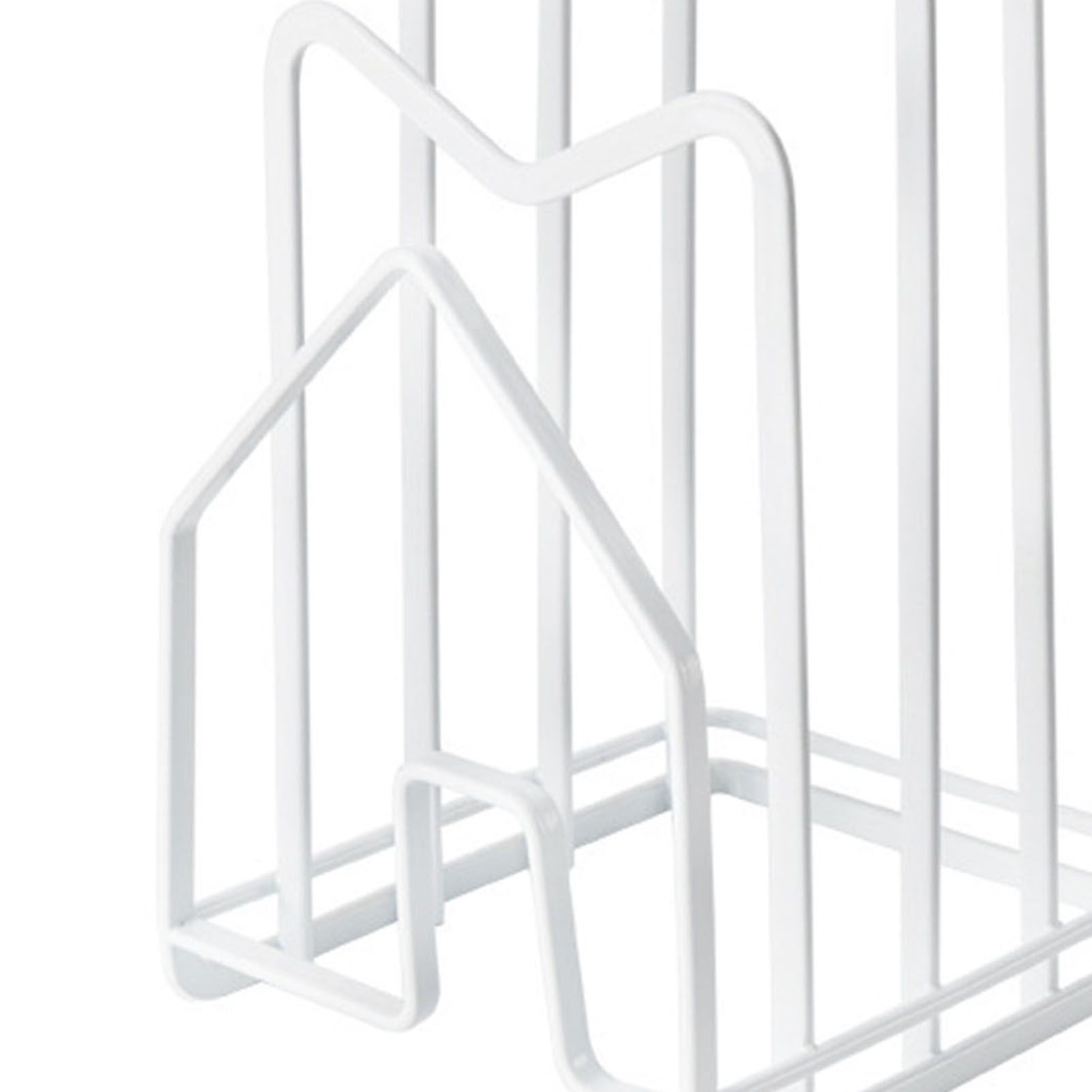 Chopping Board Storage Rack Multifunctional Pot Pan Lid Stand Holder Iron Good Ventilation Kitchen Countertop Organizer White Standard - Image 7