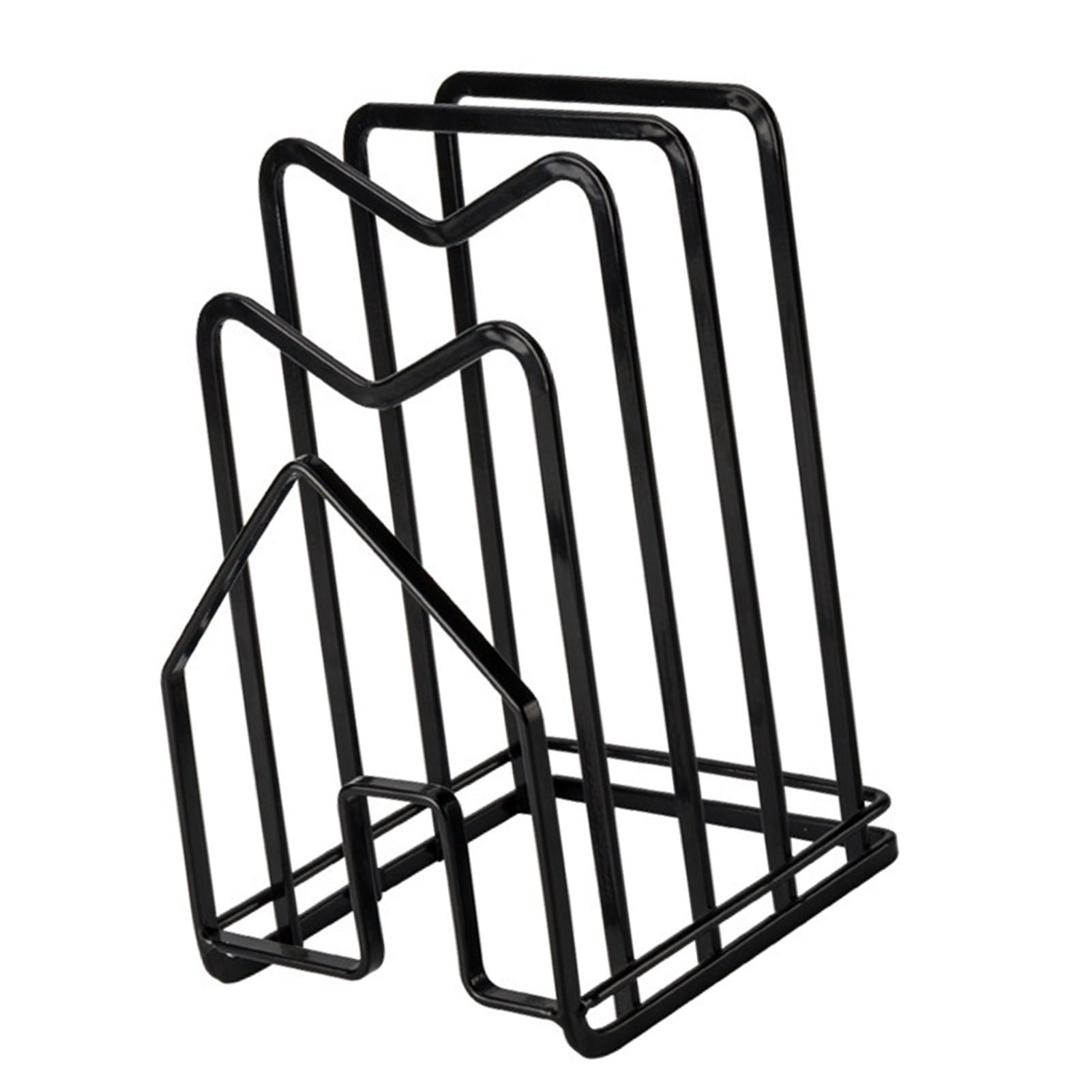 Chopping Board Storage Rack Multifunctional Pot Pan Lid Stand Holder Iron Good Ventilation Kitchen Countertop Organizer Black Standard - Image 2