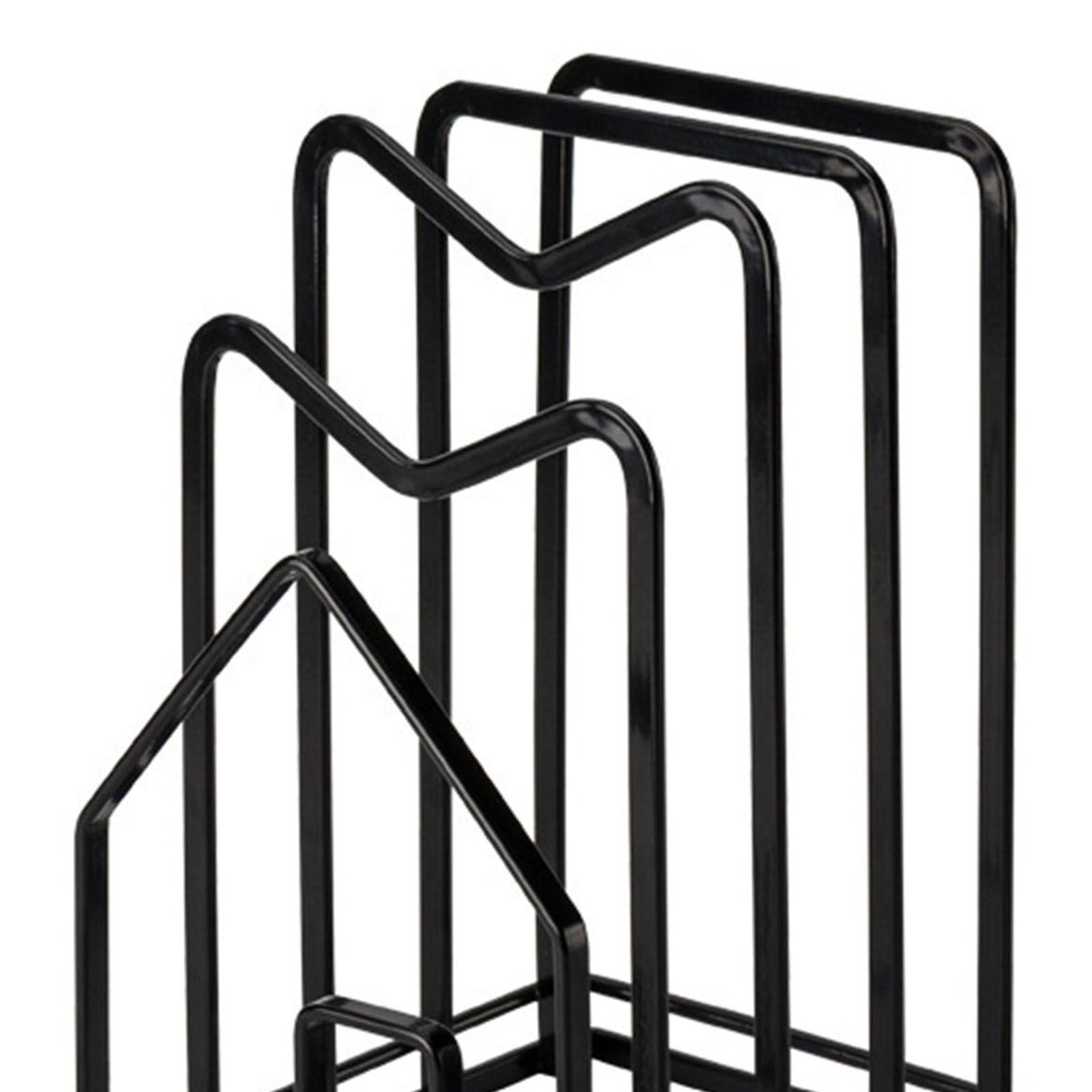 Chopping Board Storage Rack Multifunctional Pot Pan Lid Stand Holder Iron Good Ventilation Kitchen Countertop Organizer Black Standard - Image 7