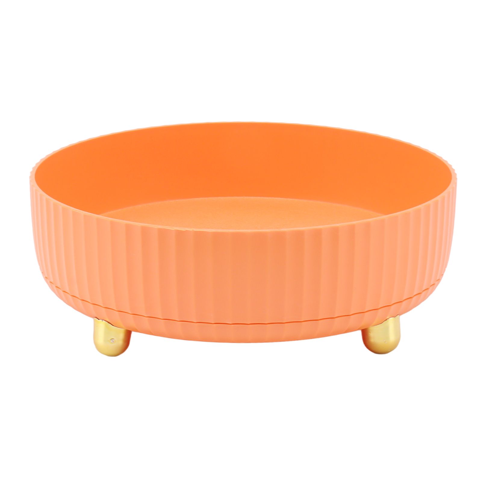 360 Degree Rotating Storage Rack Organizer Round Cosmetic Spice Rack Turntable for Kitchen Cabinet Pantry Small Orange - Image 1