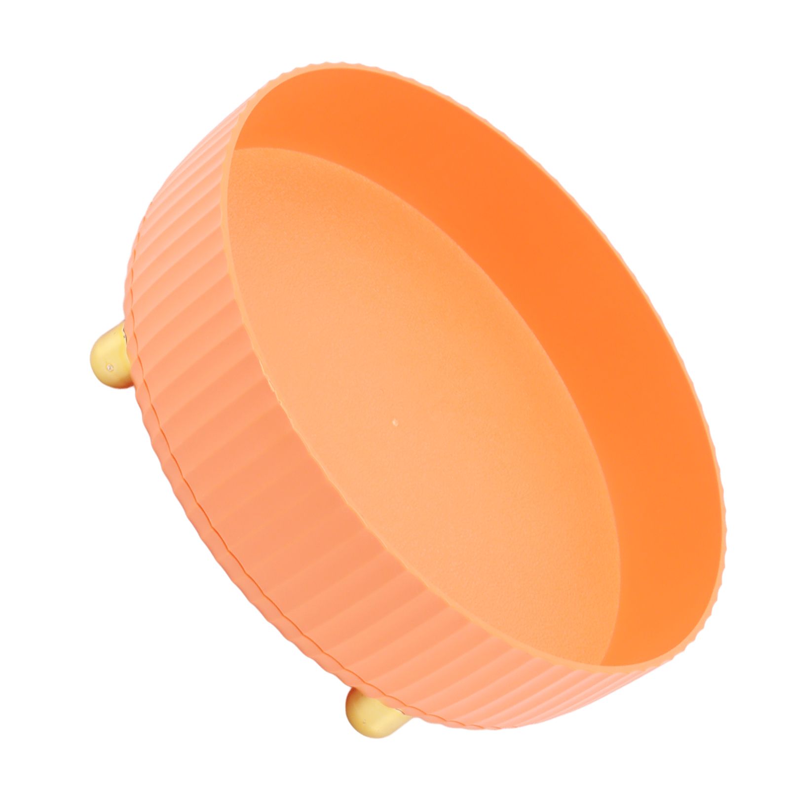 360 Degree Rotating Storage Rack Organizer Round Cosmetic Spice Rack Turntable for Kitchen Cabinet Pantry Small Orange - Image 3