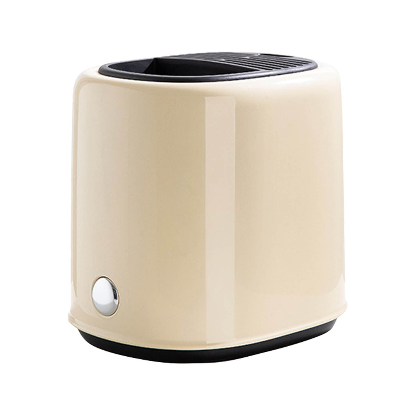 Knife Block Utensil Holder Retro Space Saving Large Capacity 2 In 1 Countertop Utensil Organizer for Kitchen Beige - Image 1