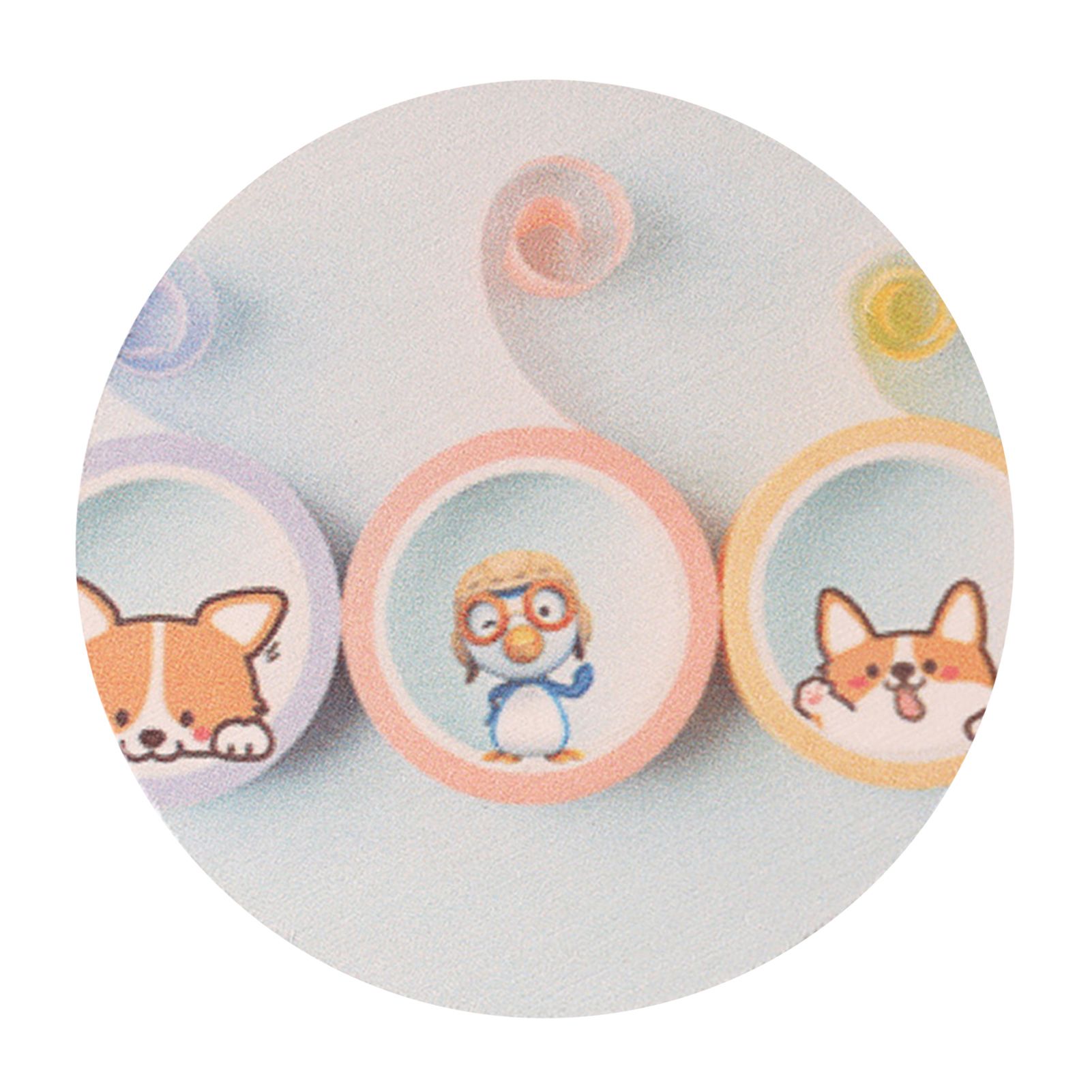 Round Cartoon Diatom Mud Coaster Water Absorbent Coaster Cutlery Insulation Anti Scalding Pad Marble Table Decor Flying Penguin - Image 1