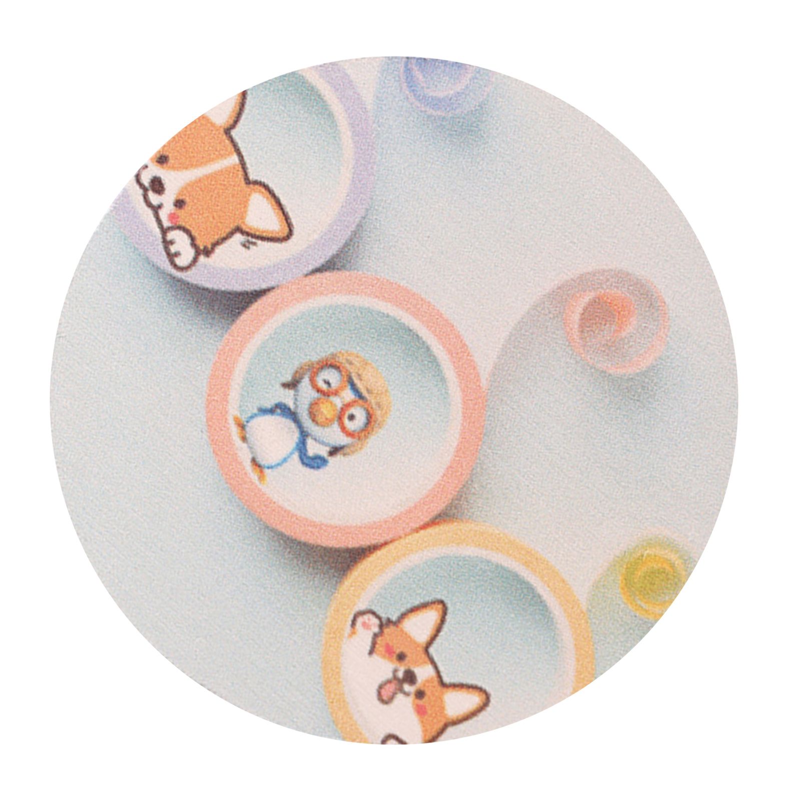 Round Cartoon Diatom Mud Coaster Water Absorbent Coaster Cutlery Insulation Anti Scalding Pad Marble Table Decor Flying Penguin - Image 3