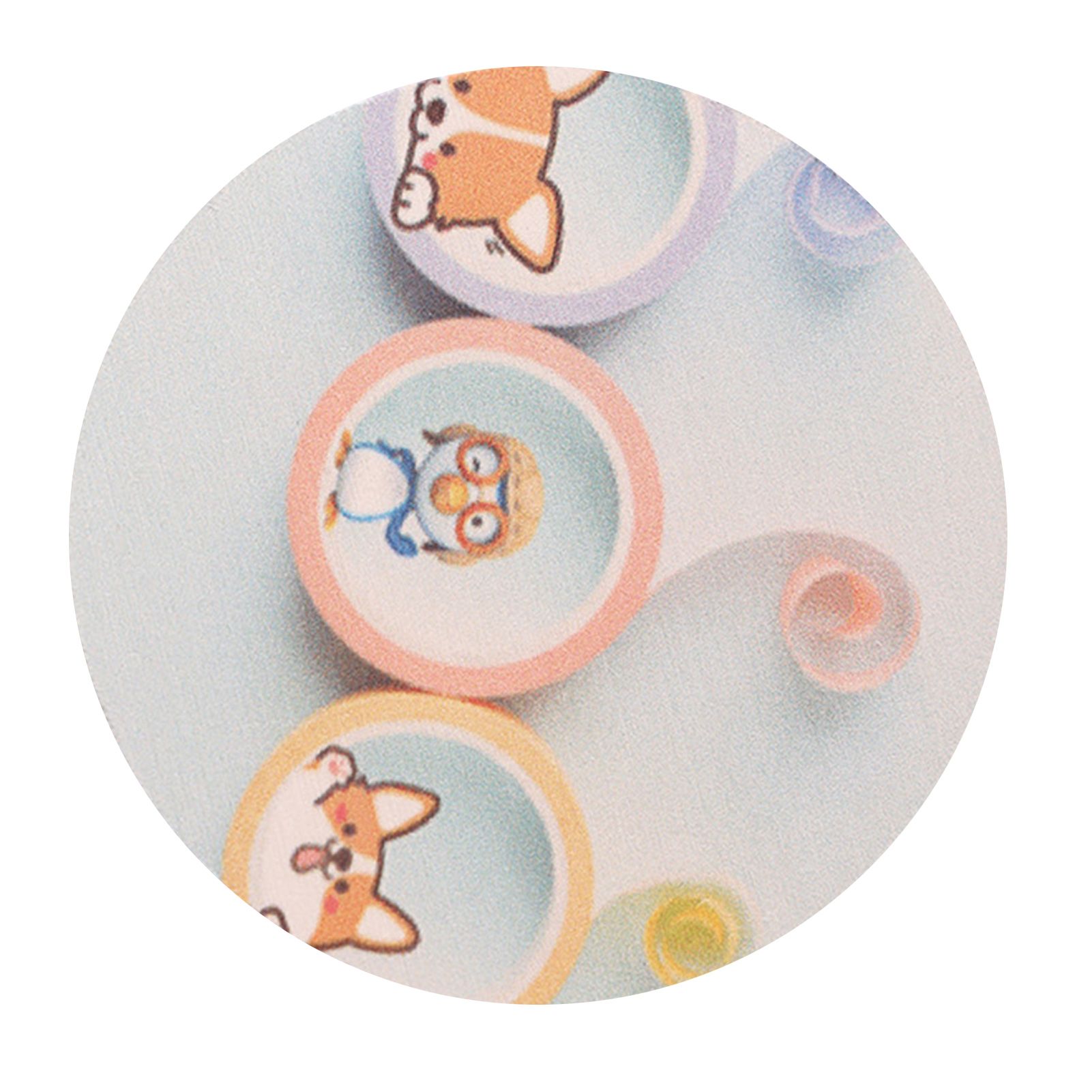 Round Cartoon Diatom Mud Coaster Water Absorbent Coaster Cutlery Insulation Anti Scalding Pad Marble Table Decor Flying Penguin - Image 4
