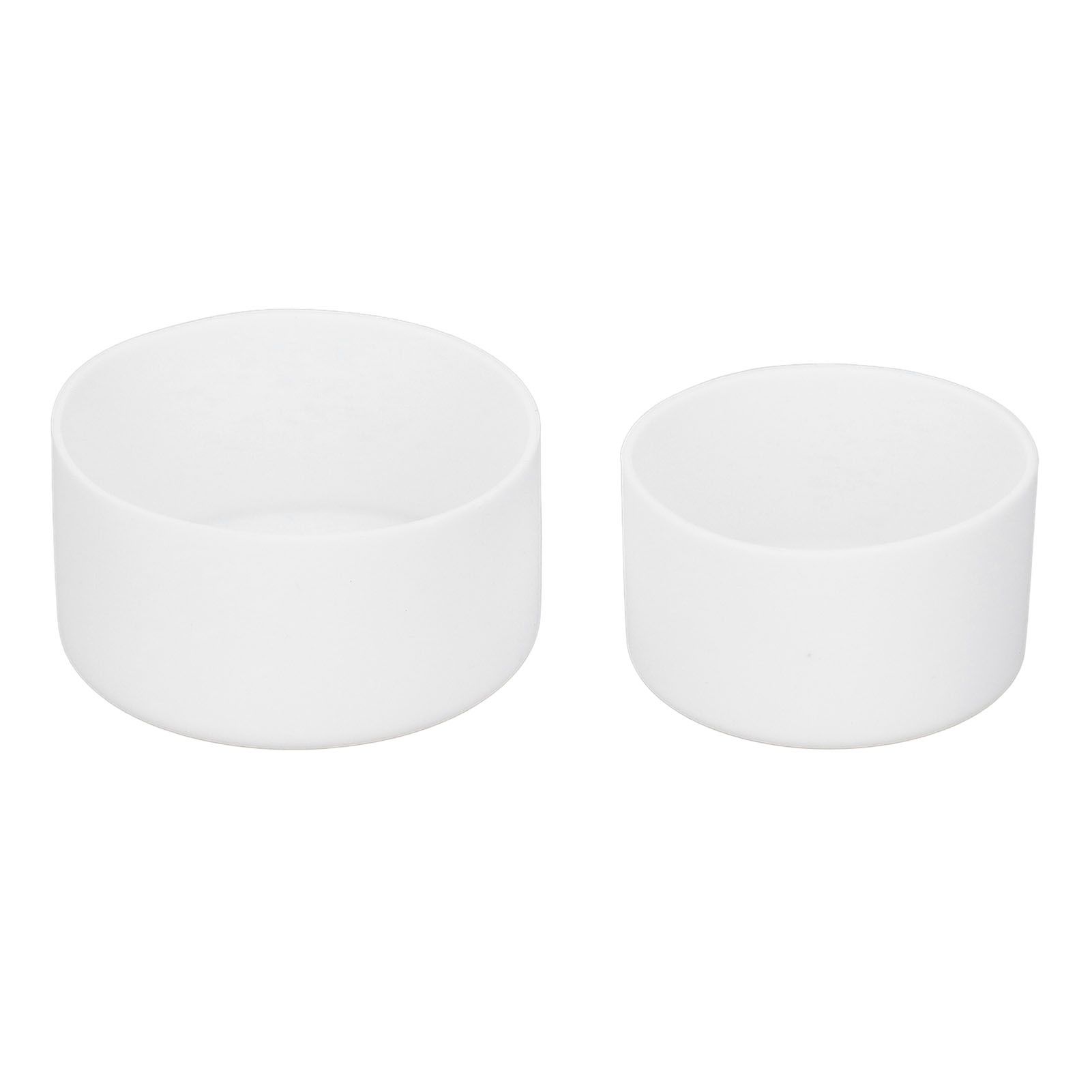 2Pcs Silicone Bumper Boot Protective Water Bottle Bottom Sleeve Cover for Space Thermal Cup White - Image 1