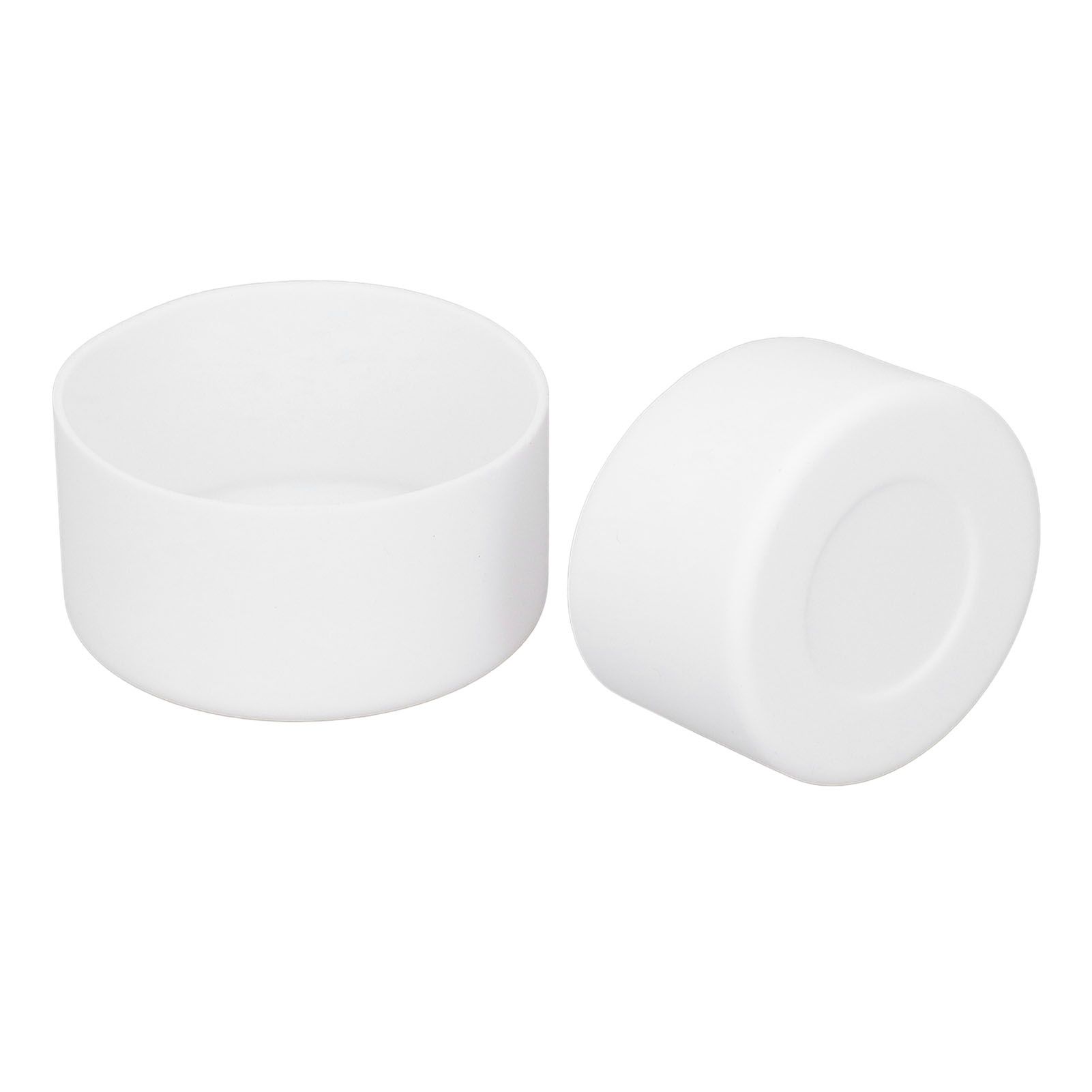 2Pcs Silicone Bumper Boot Protective Water Bottle Bottom Sleeve Cover for Space Thermal Cup White - Image 2