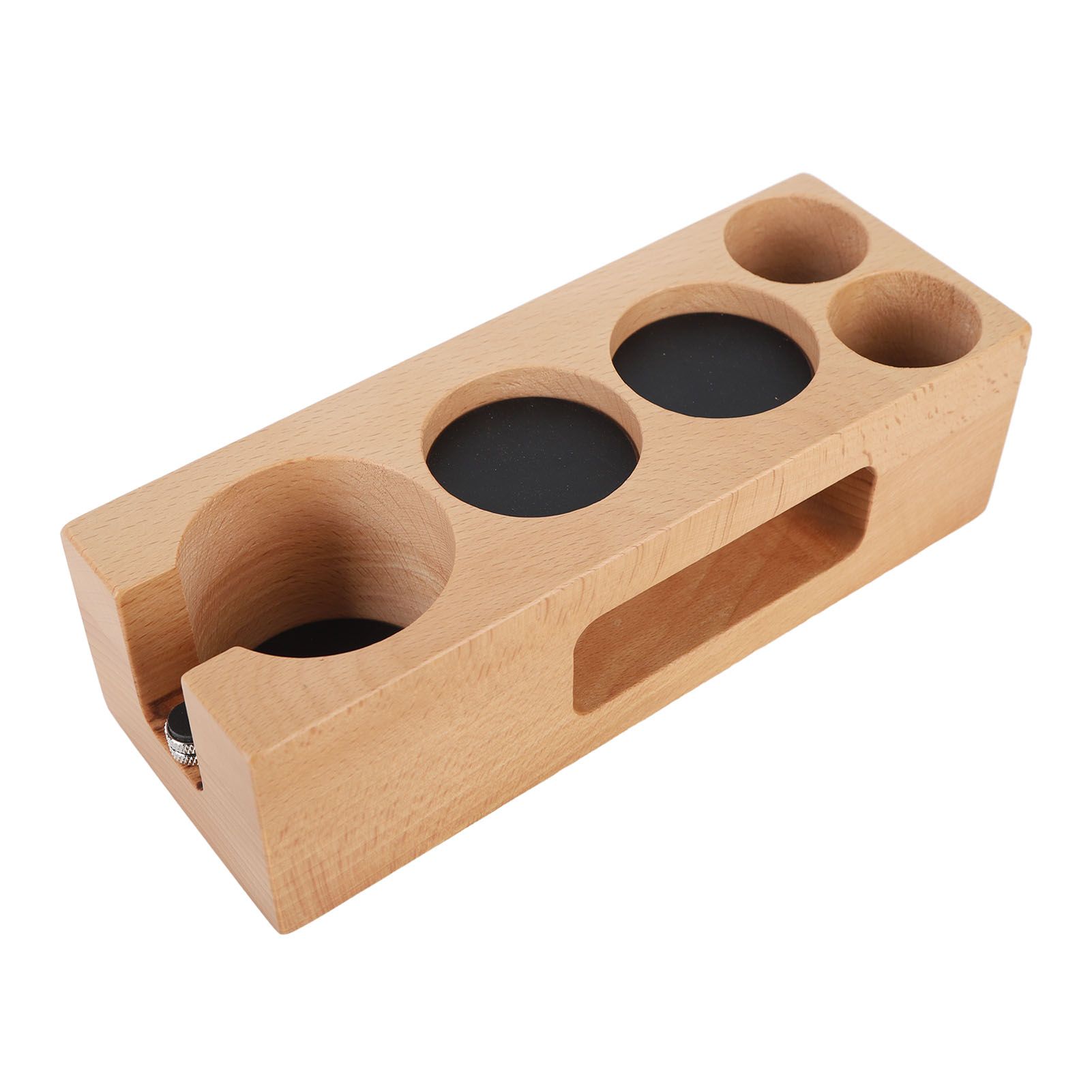 Wood Coffee Filter Tamper Holder Wooden Coffee Tamper Mat Stand for Home Cafe Restaurant Hotel Office 58mm 5 Hole - Image 2
