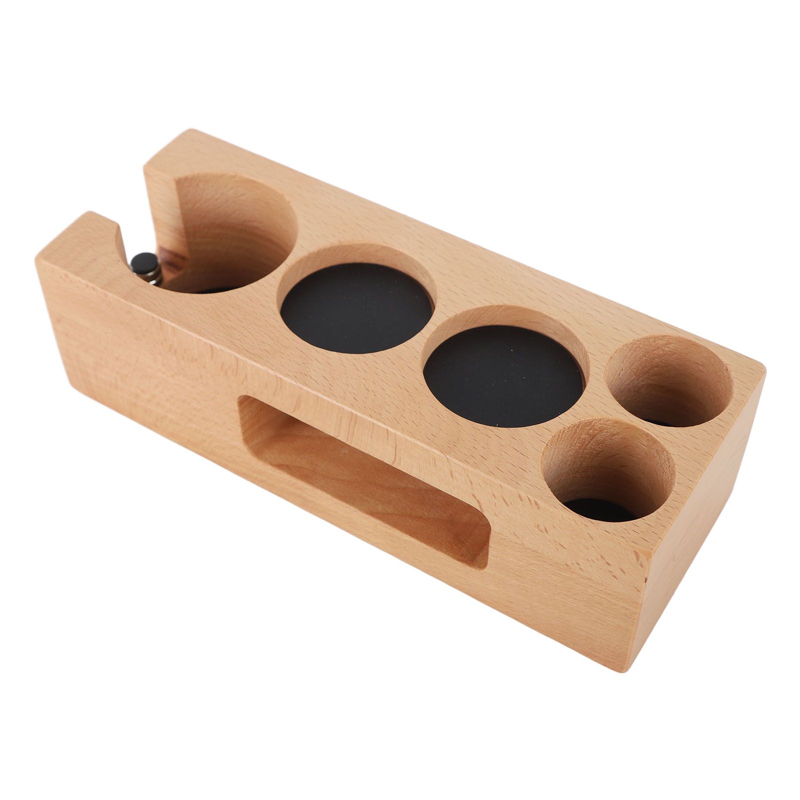 Wood Coffee Filter Tamper Holder Wooden Coffee Tamper Mat Stand for Home Cafe Restaurant Hotel Office 58mm 5 Hole - Image 3