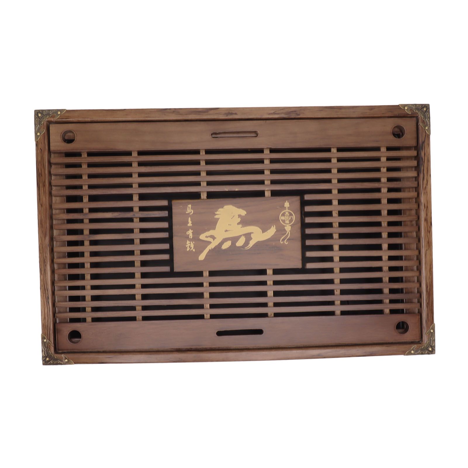 Water Storage Tea Tray with Drainage Tool Hose Non Fading Water Drainage Tea Serving Tray for Home Type A Light Black - Image 2