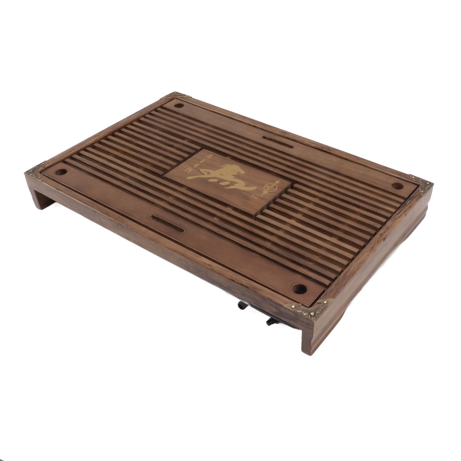 Water Storage Tea Tray with Drainage Tool Hose Non Fading Water Drainage Tea Serving Tray for Home Type A Light Black - Image 5