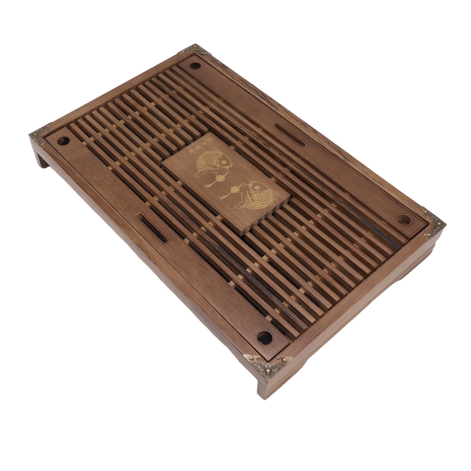 Water Storage Tea Tray with Drainage Tool Hose Non Fading Water Drainage Tea Serving Tray for Home Type B - Image 2