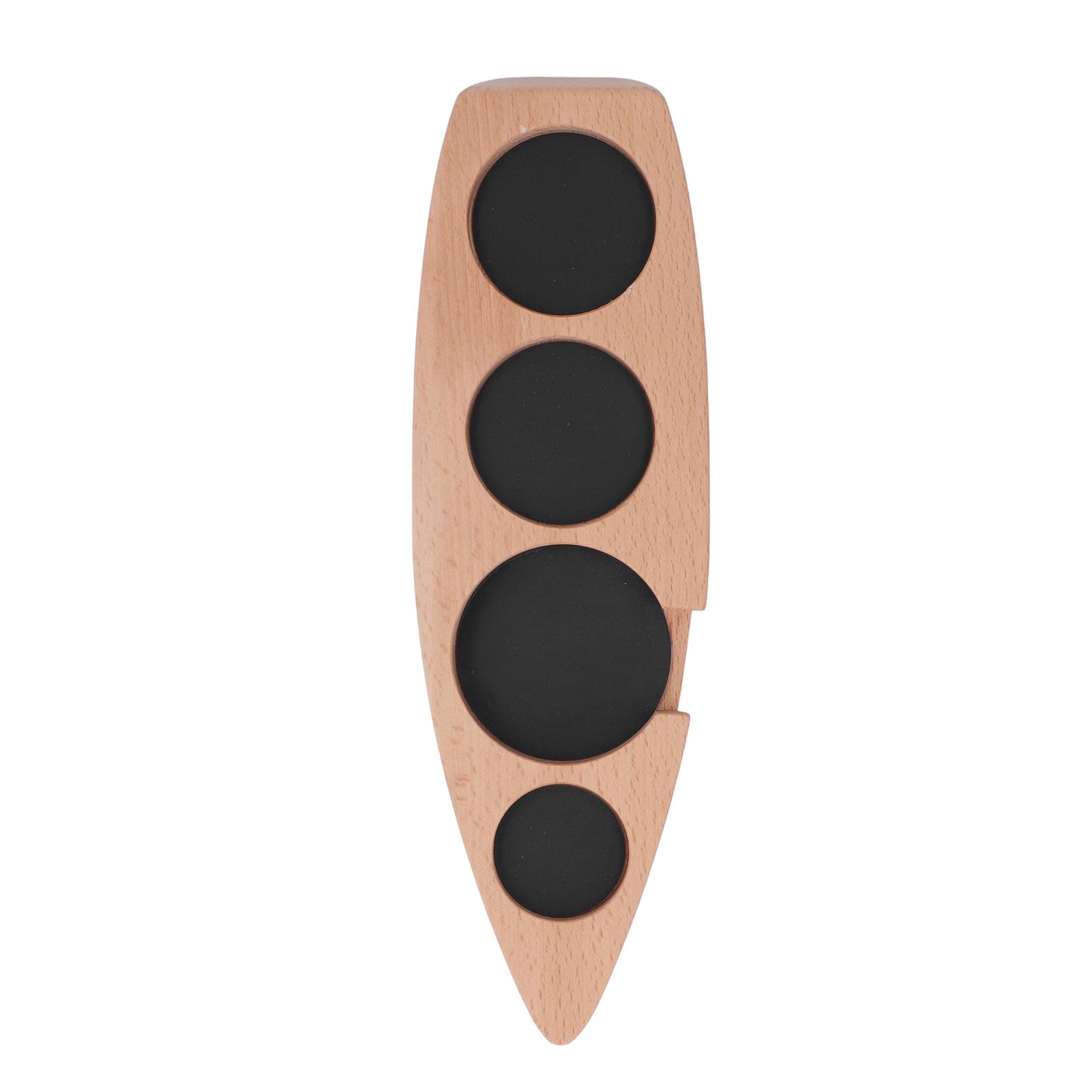 Coffee Tamper Holder Boat Shape 4 Slots Anti Slip Stable Wooden Coffee Tamping Station 53mm/2.1in - Image 4