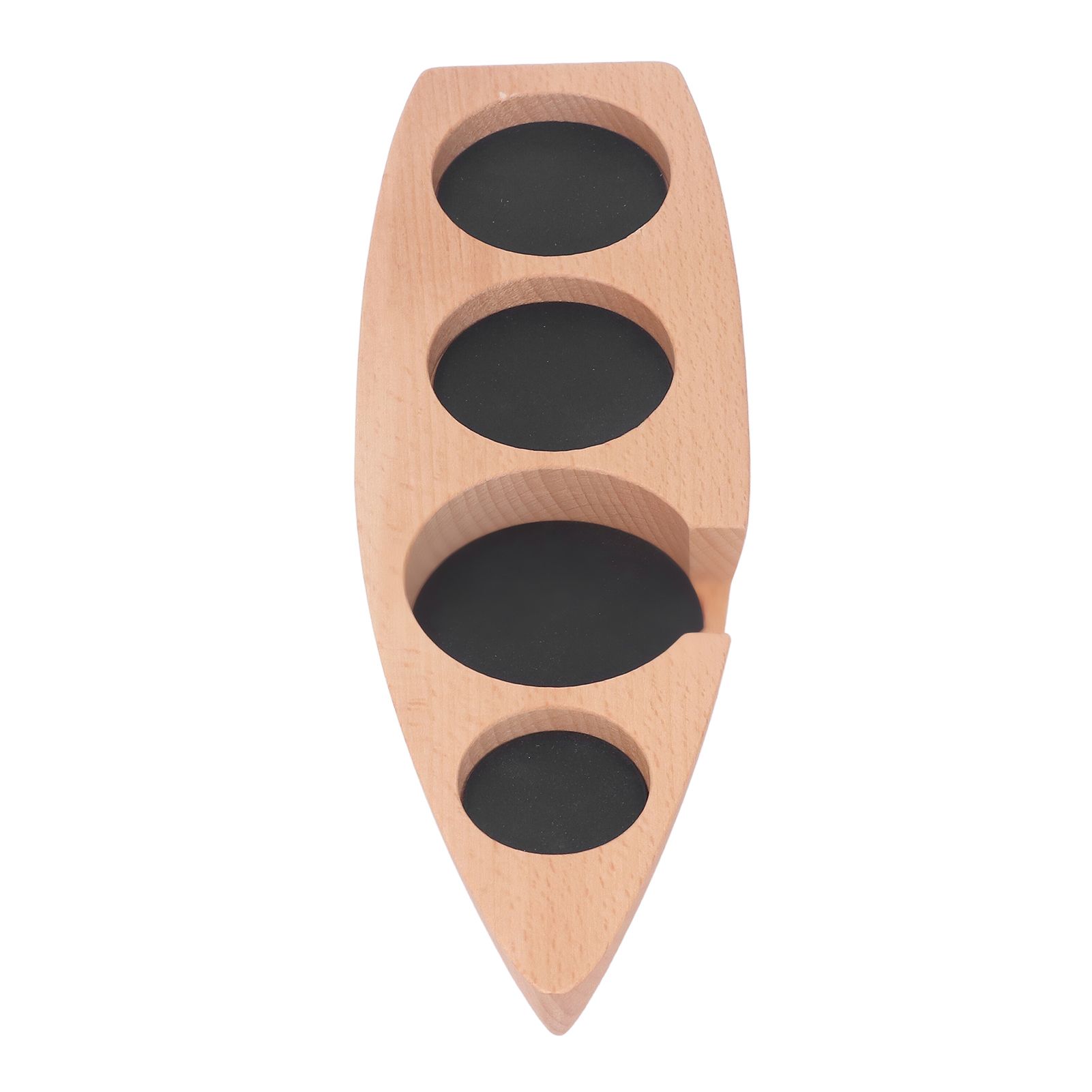 Coffee Tamper Holder Boat Shape 4 Slots Anti Slip Stable Wooden Coffee Tamping Station 53mm/2.1in - Image 5