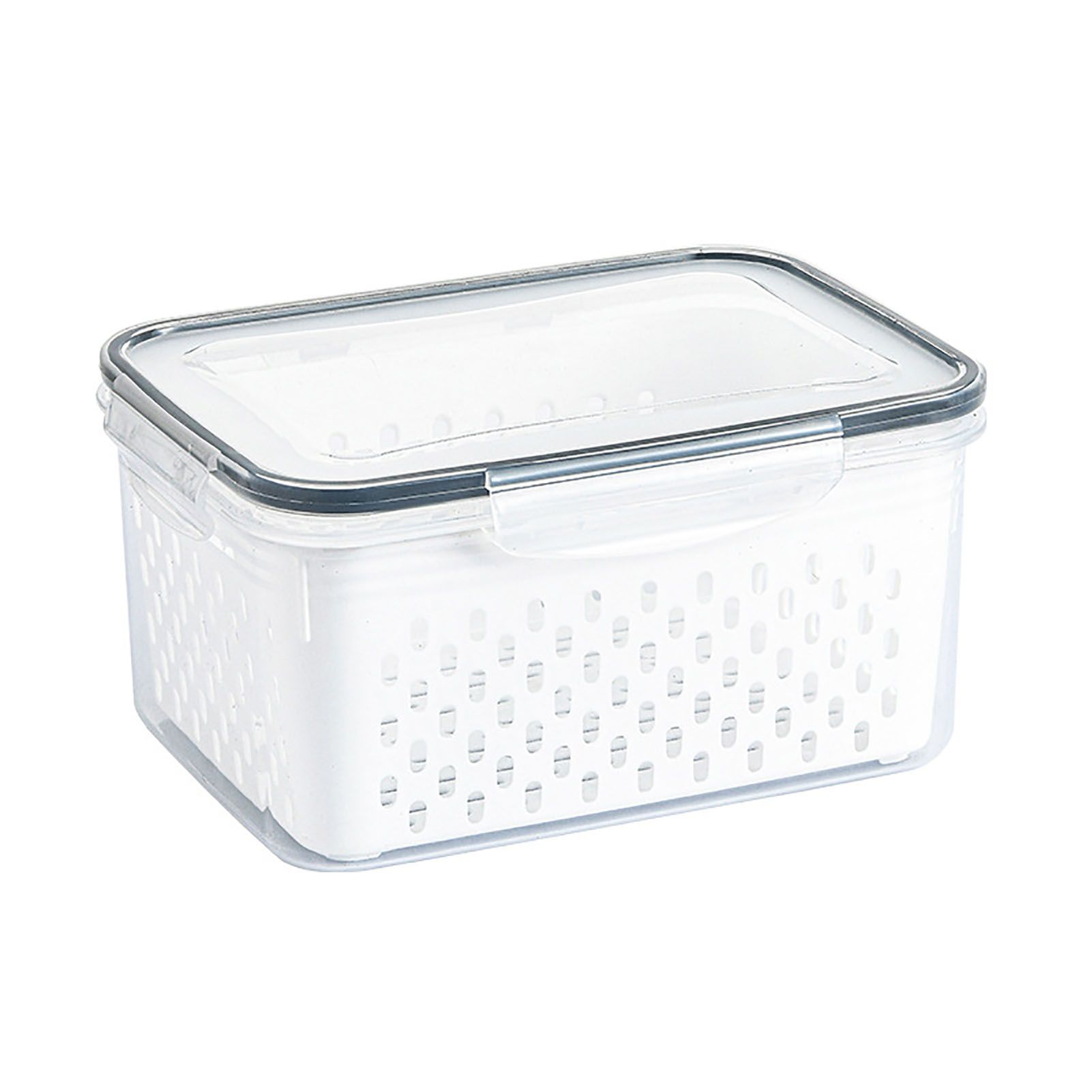 Drain Storage Basket Box Transparent Fruit Vegetable Storage Container for Kitchen Supplies 3300ML - Image 1