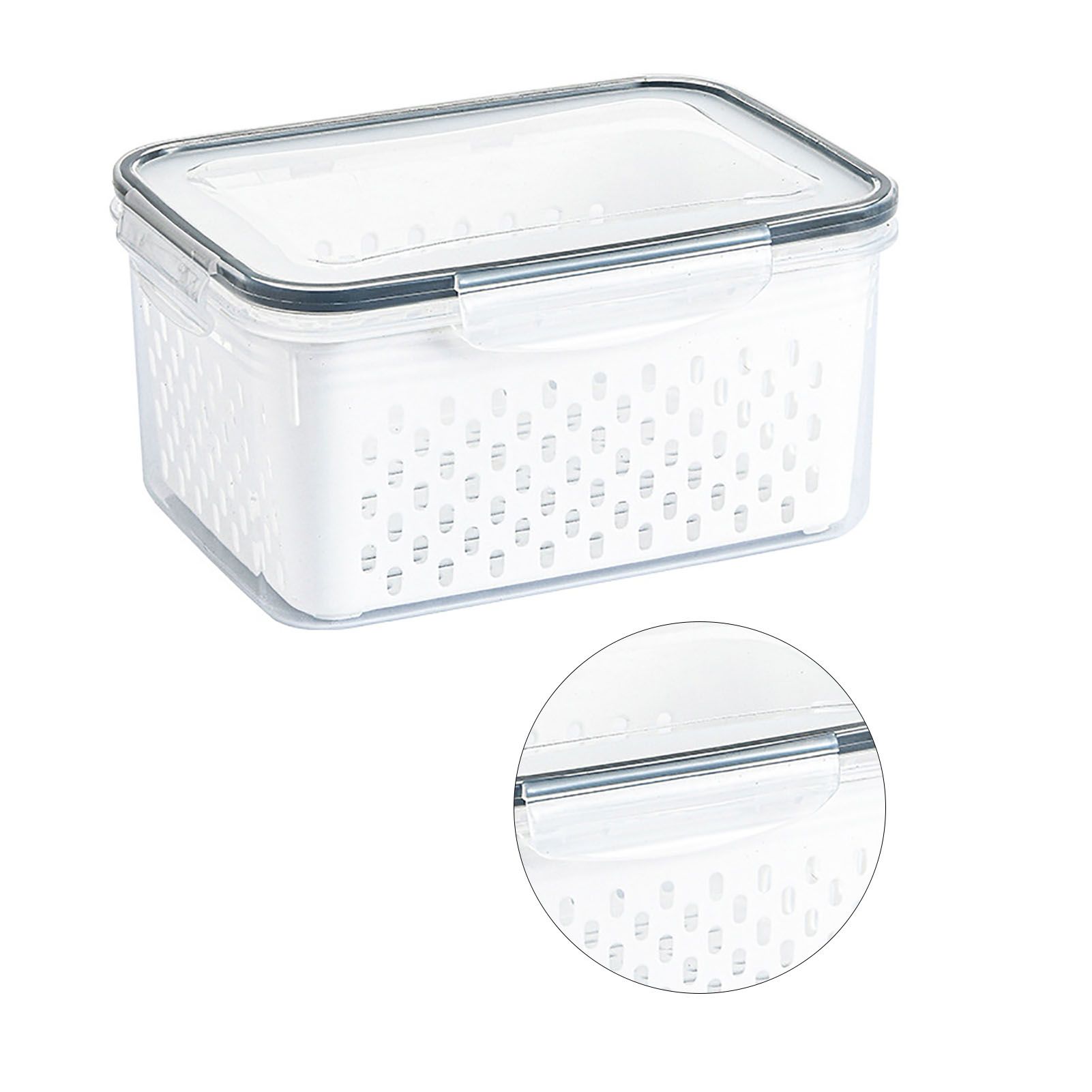 Drain Storage Basket Box Transparent Fruit Vegetable Storage Container for Kitchen Supplies 3300ML - Image 4