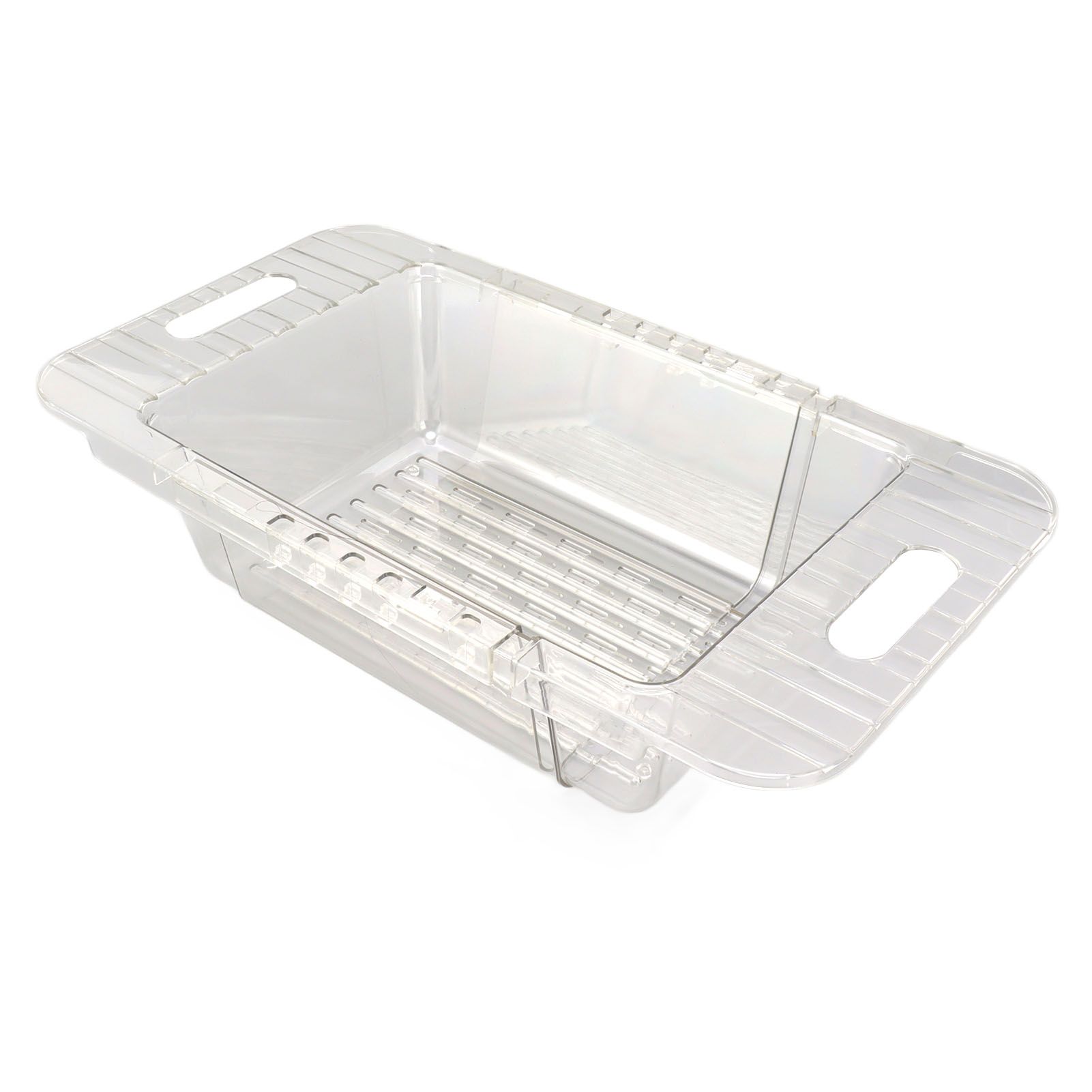 Kitchen Sink Fruit Vegetable Strainer Modern Minimalist PET Kitchen Telescopic Drain Rack Plastic Sink Filter Transparent - Image 1